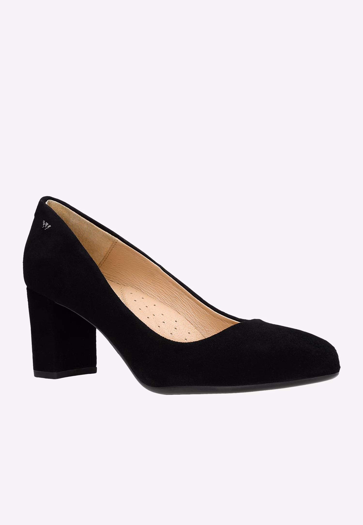 Czarne czółenka ze skóry welurowej