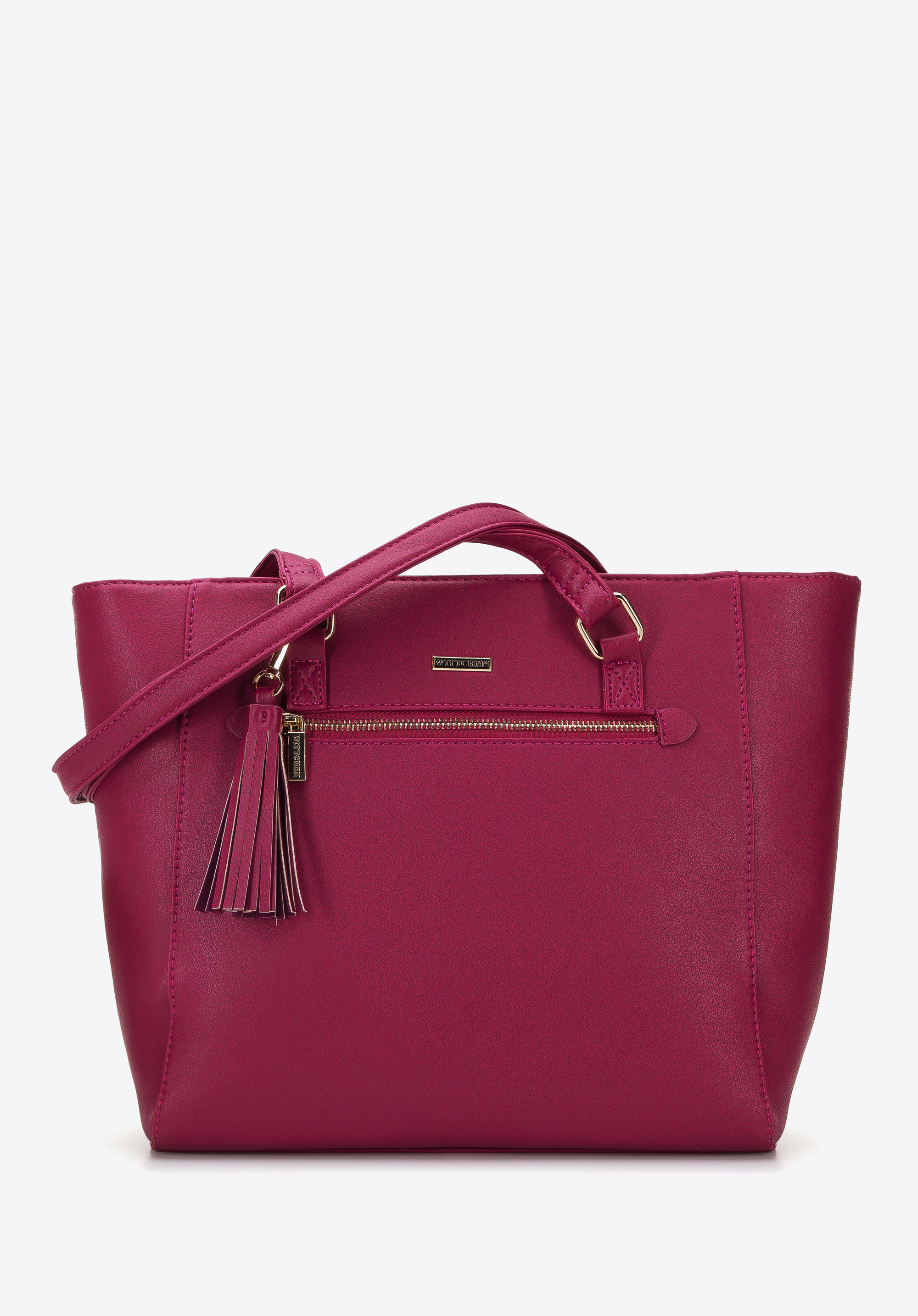 Torebka shopperka z kieszenią z przodu i chwostem