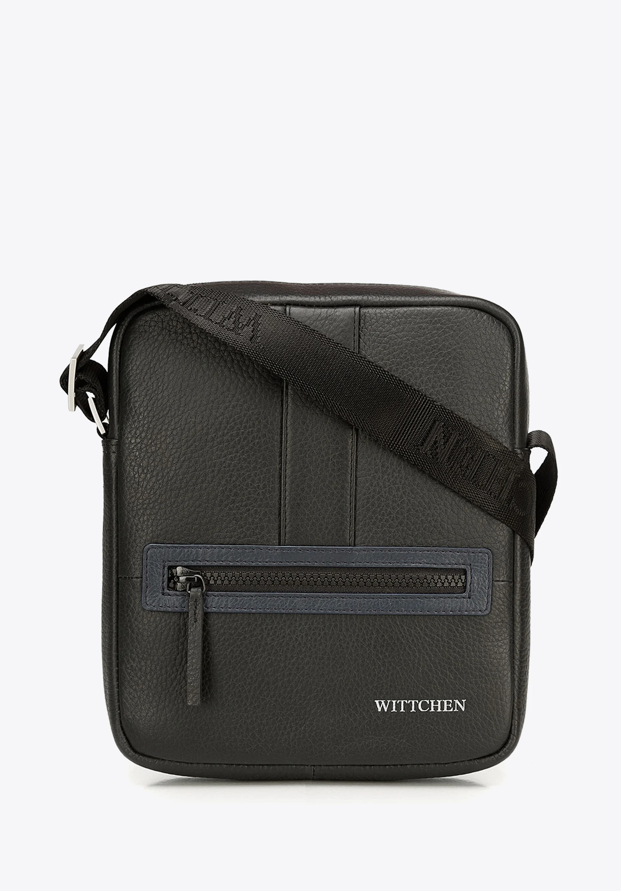 Męska listonoszka skórzana stębnowana mała