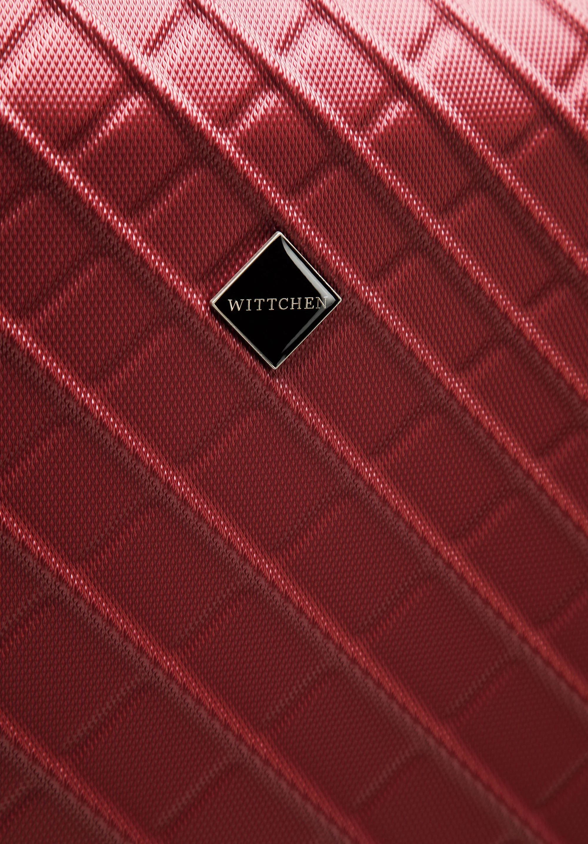 Średnia walizka z ABS-u w ukośną kratkę