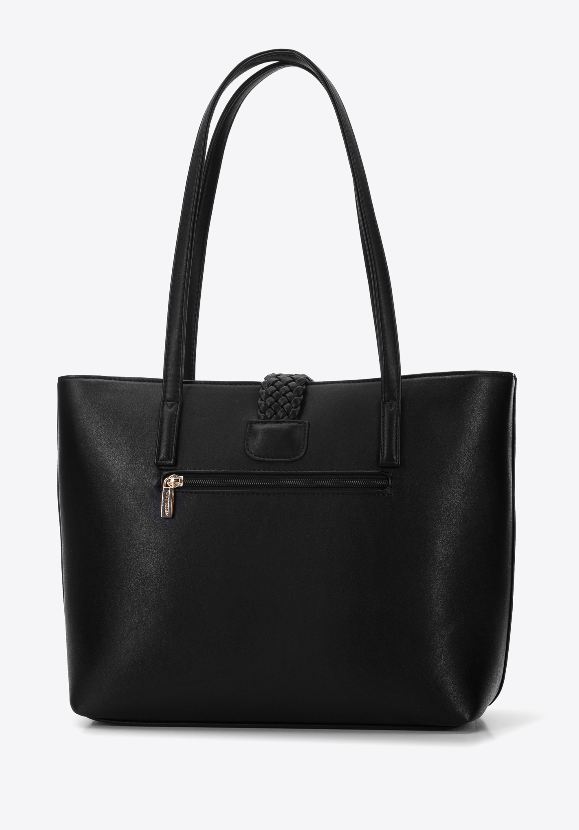 Torebka shopperka z paskiem z plecionki