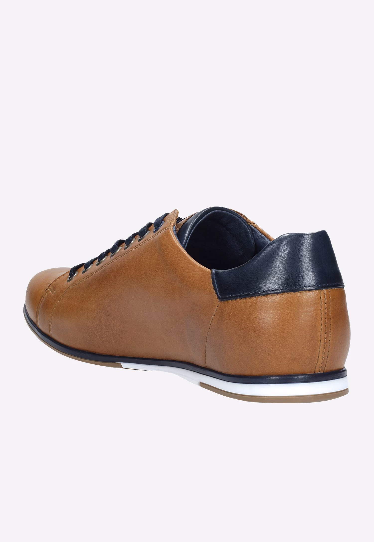 Granatowe sneakersy męskie z dwoiny welurowej