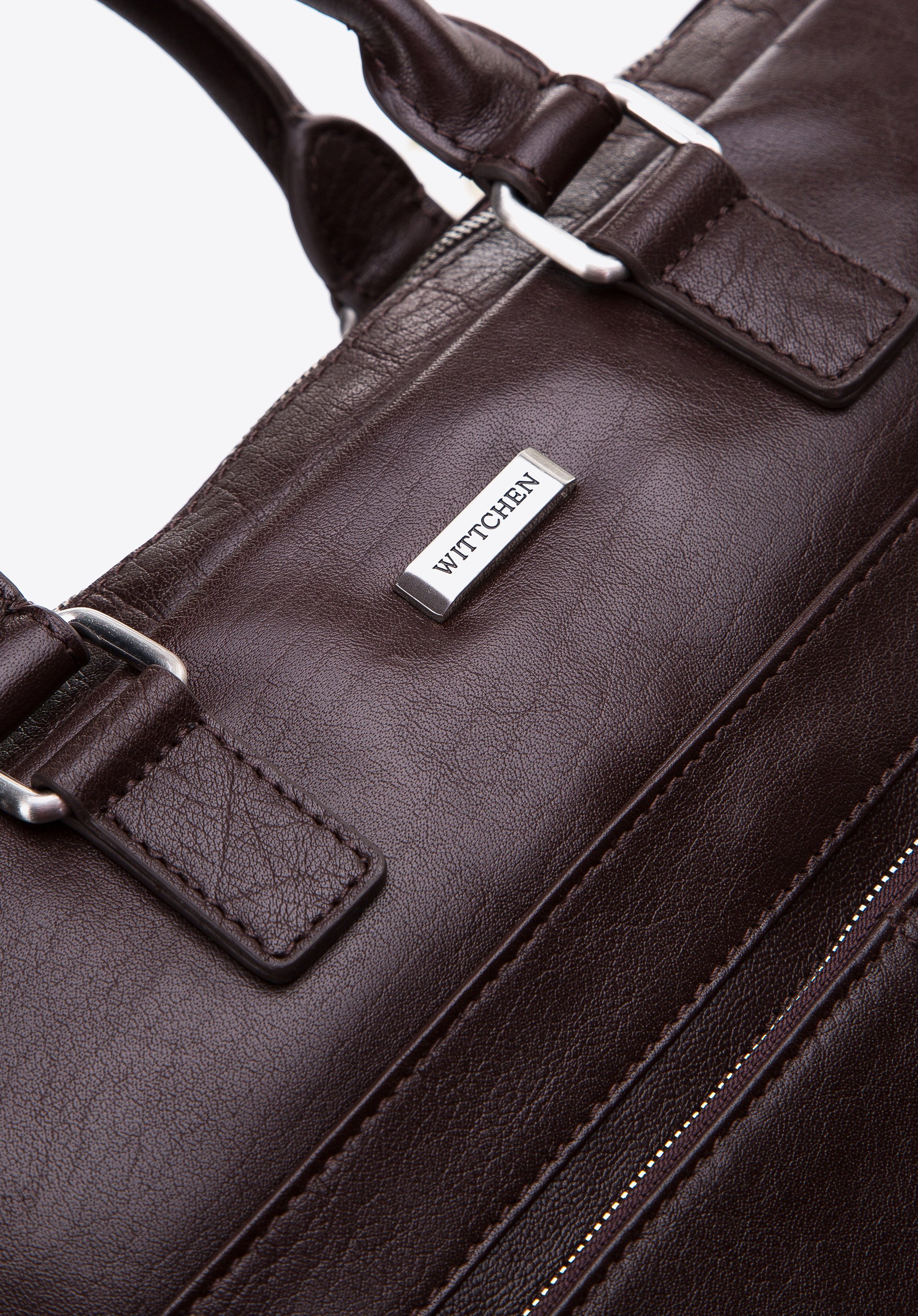 Męska torba na laptopa 17” skórzana z wypukłą kieszenią z przodu