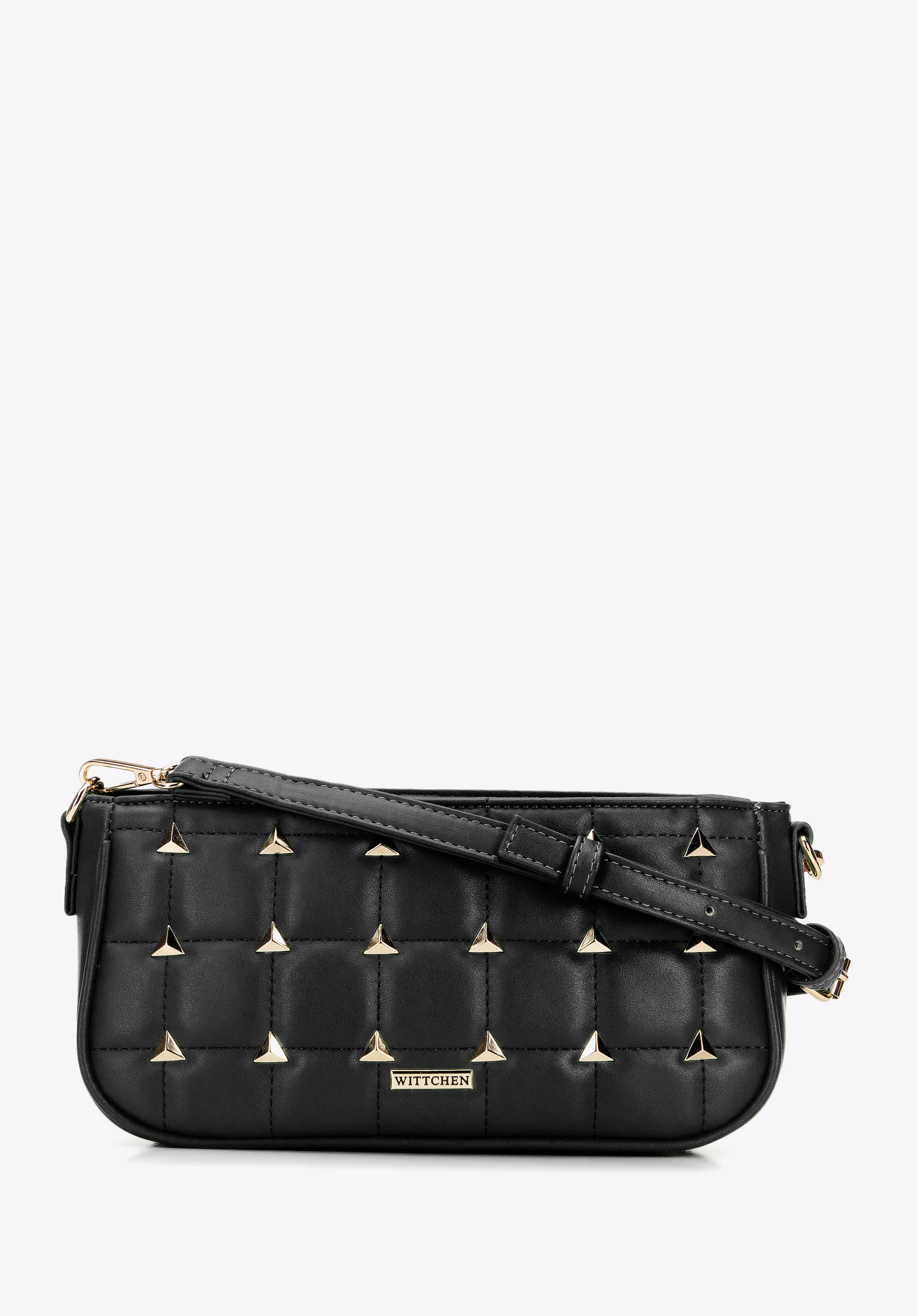 Damska listonoszka z ekoskóry z trójkątnymi ćwiekami