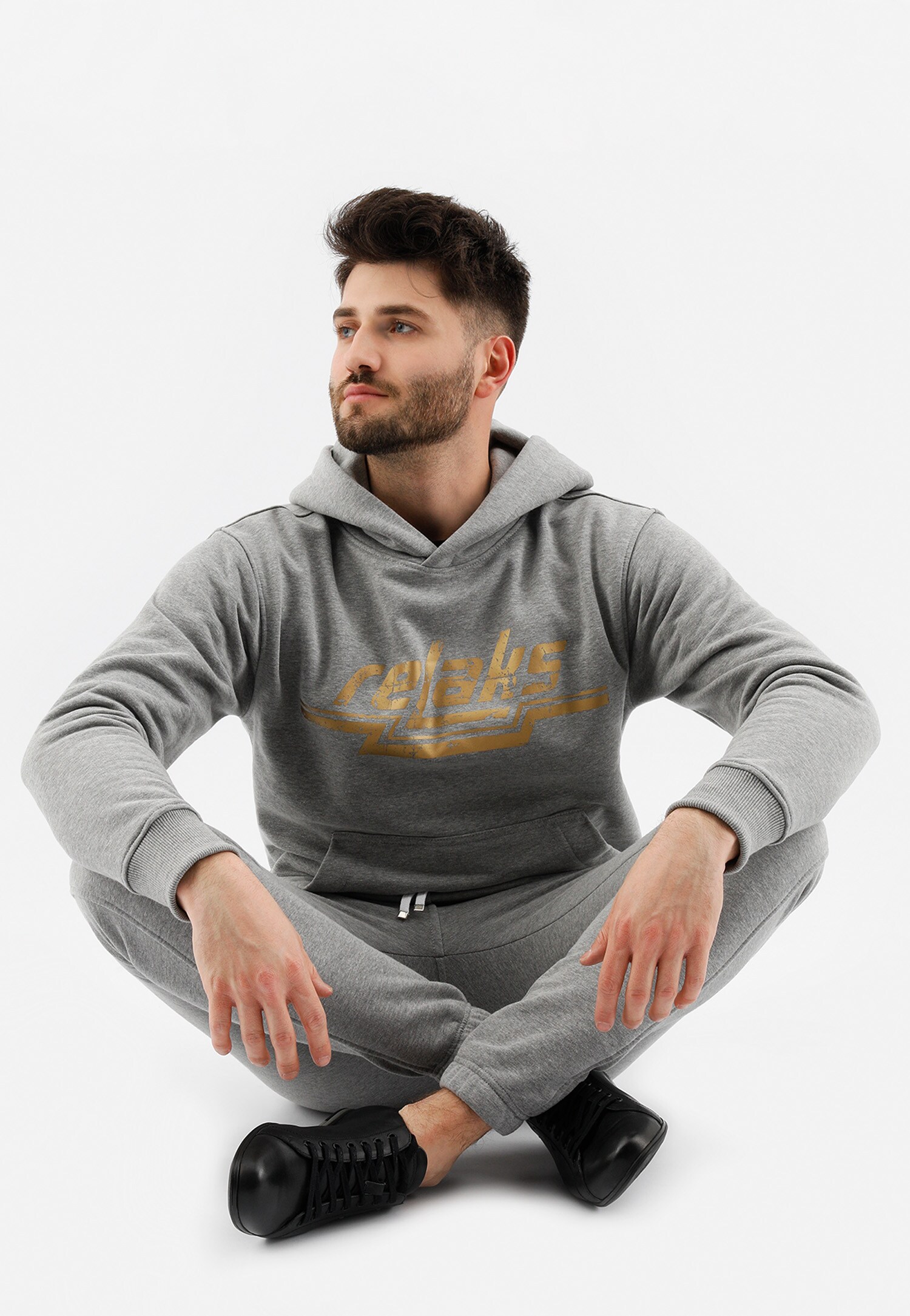 Popielate spodnie dresowe męskie RELAKS