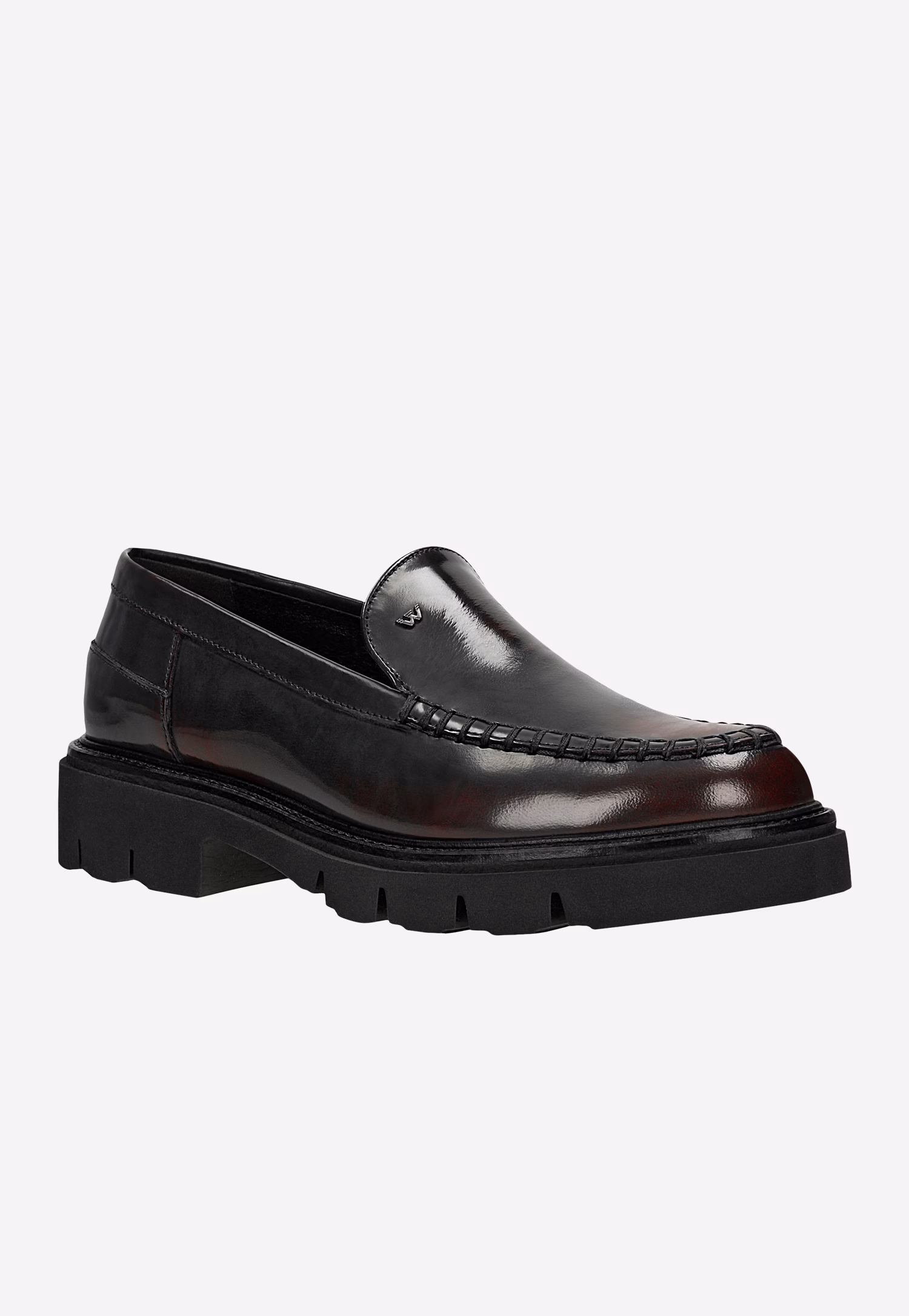 Czarno-bordowe półbuty damskie wsuwane