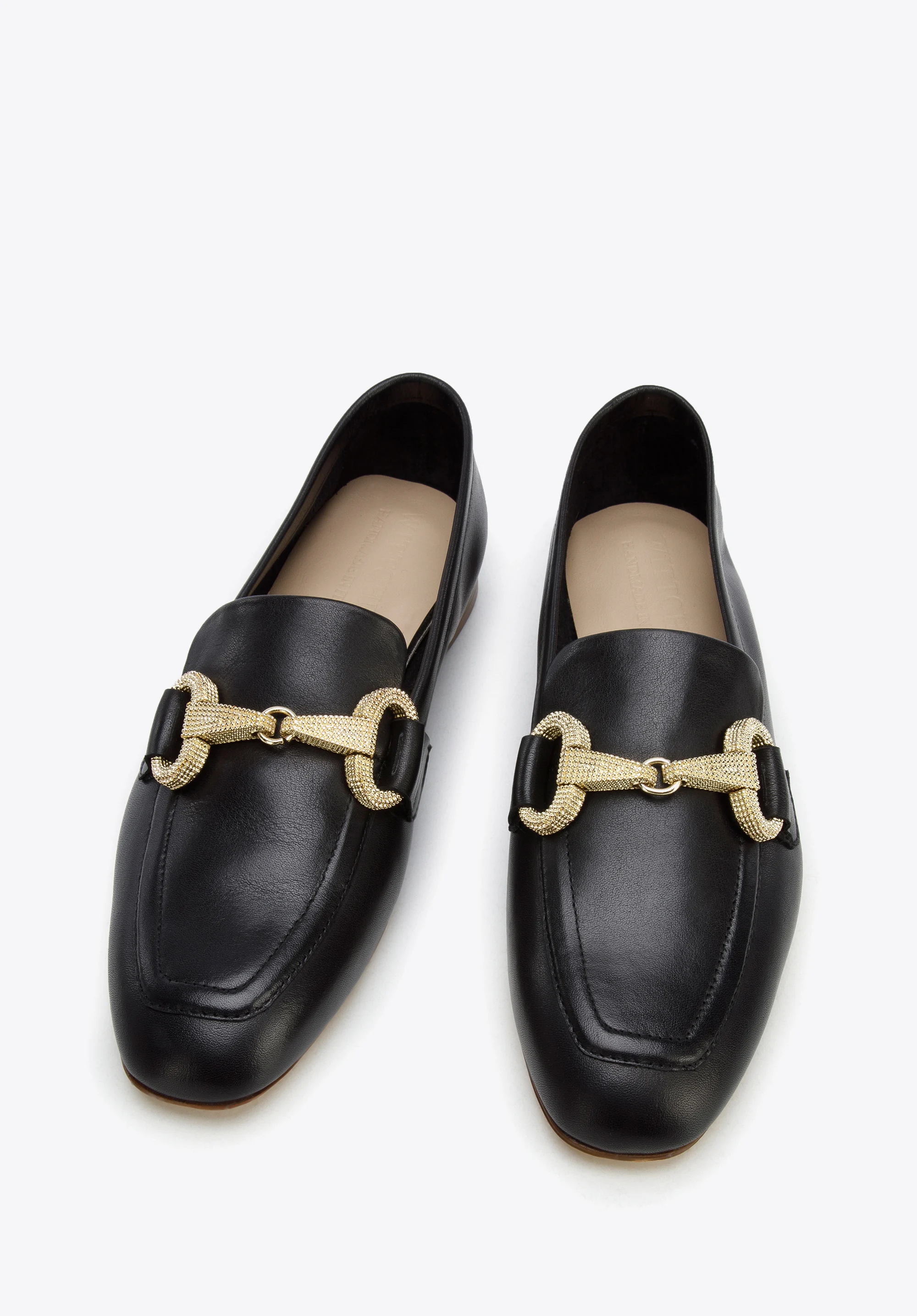 Damskie mokasyny z miękkiej skóry z klamrą