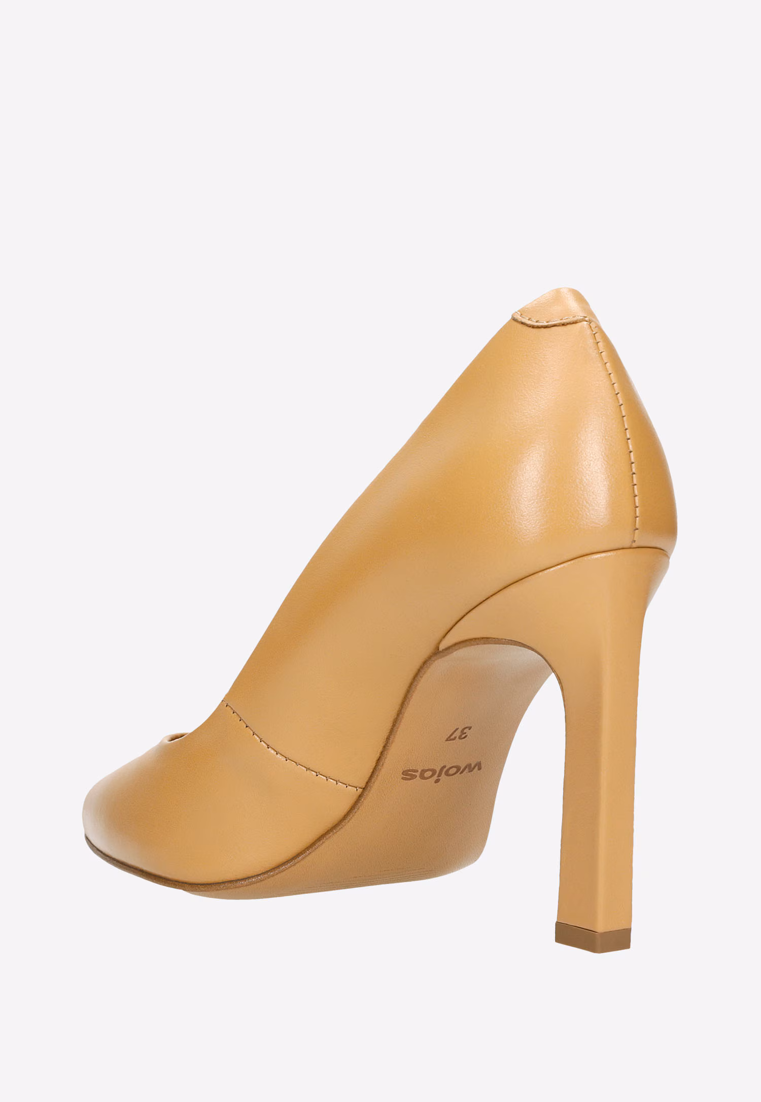 Beżowe skórzane czółenka damskie