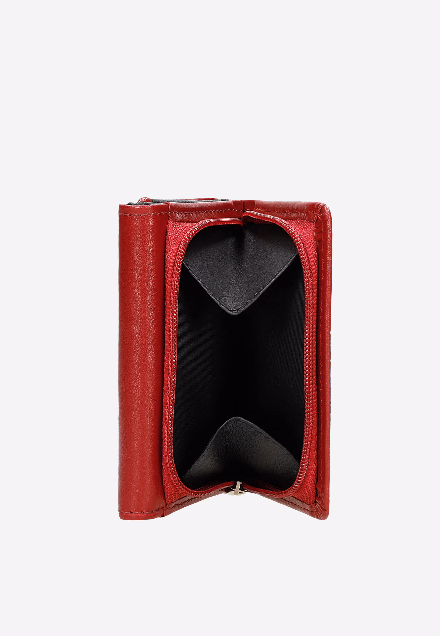 Portfel czerwony skórzany z ochroną RFID