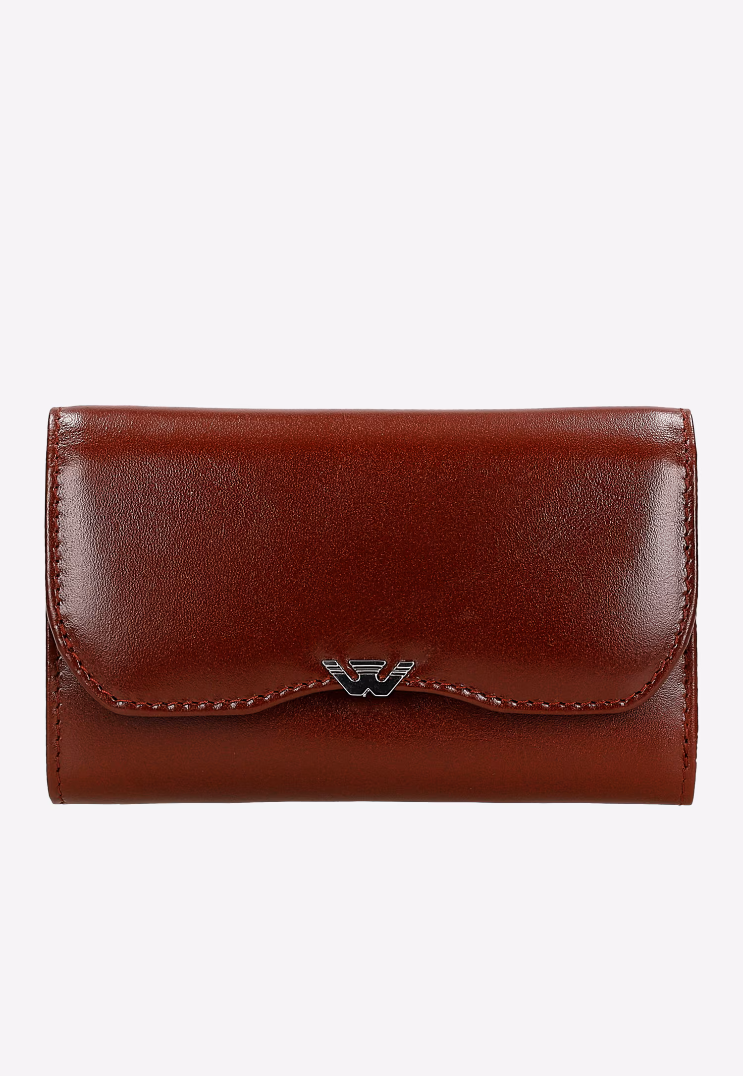 Czerwony skórzany portfel damski