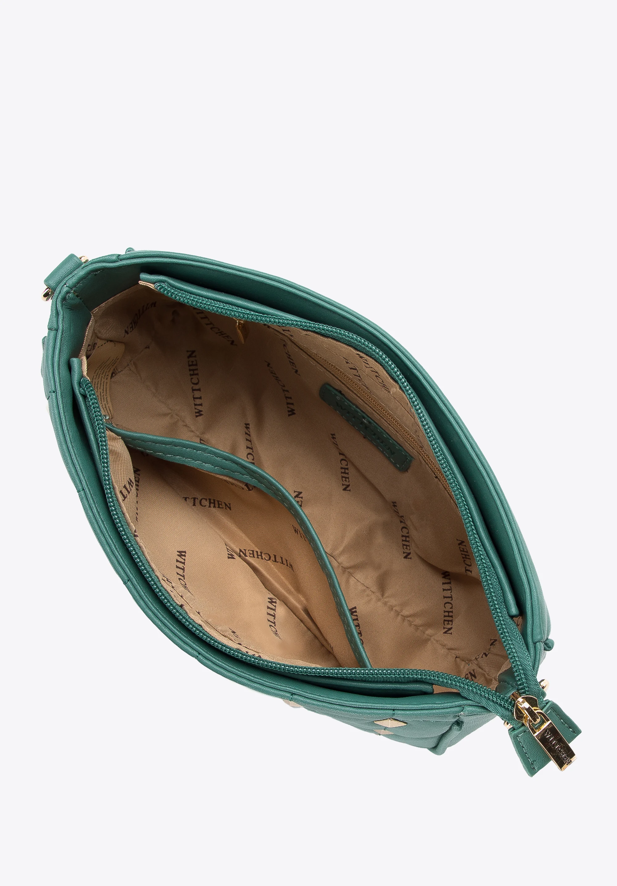 Damska listonoszka z ekoskóry z trójkątnymi ćwiekami