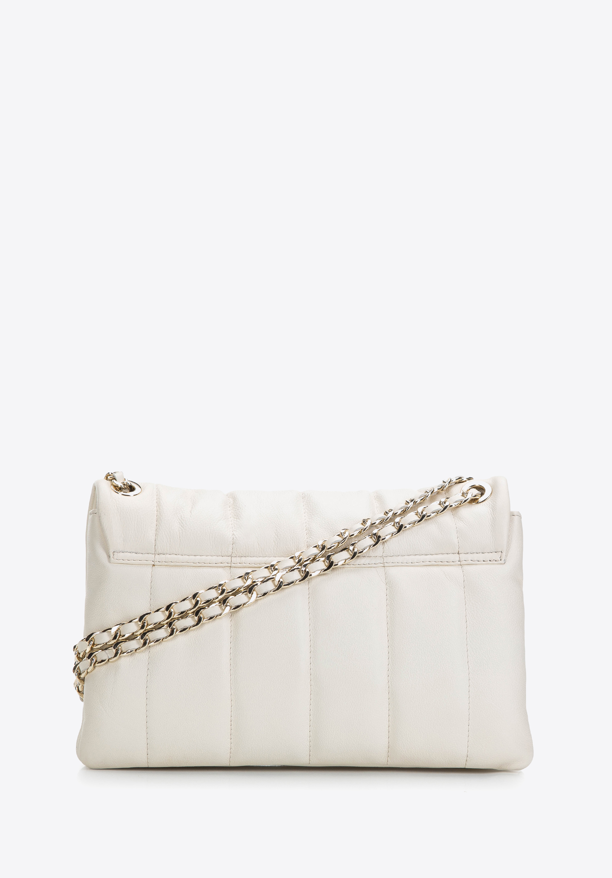 Damska torebka skórzana z szerokimi pikowaniami