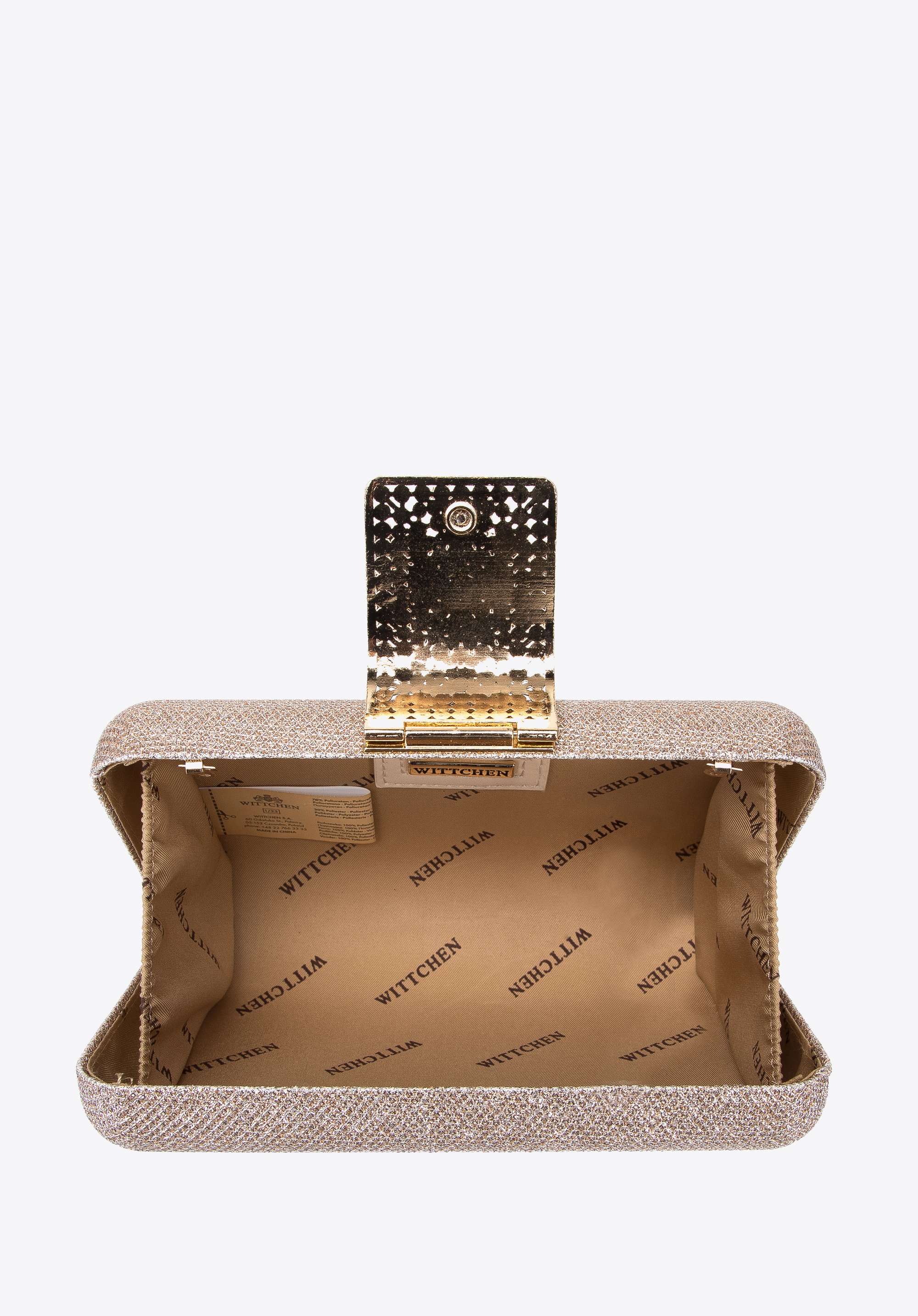 Torebka wieczorowa pudełkowa z błyszczącym zapięciem