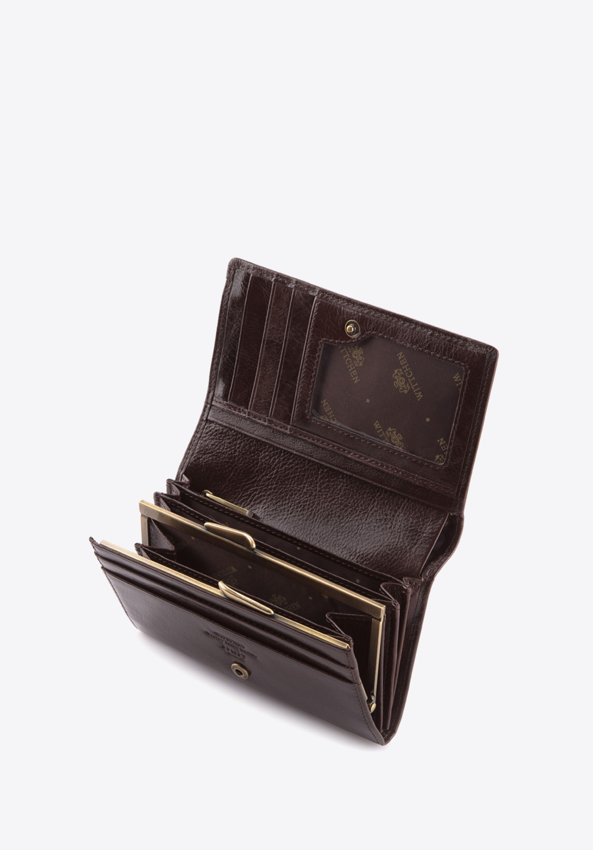 Damski portfel ze skóry z kieszenią na bigiel