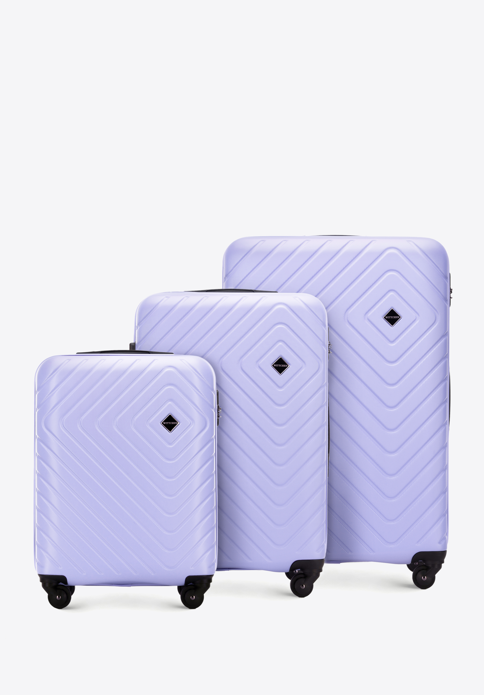 Walizka kabinowa z ABS-u z geometrycznym tłoczeniem