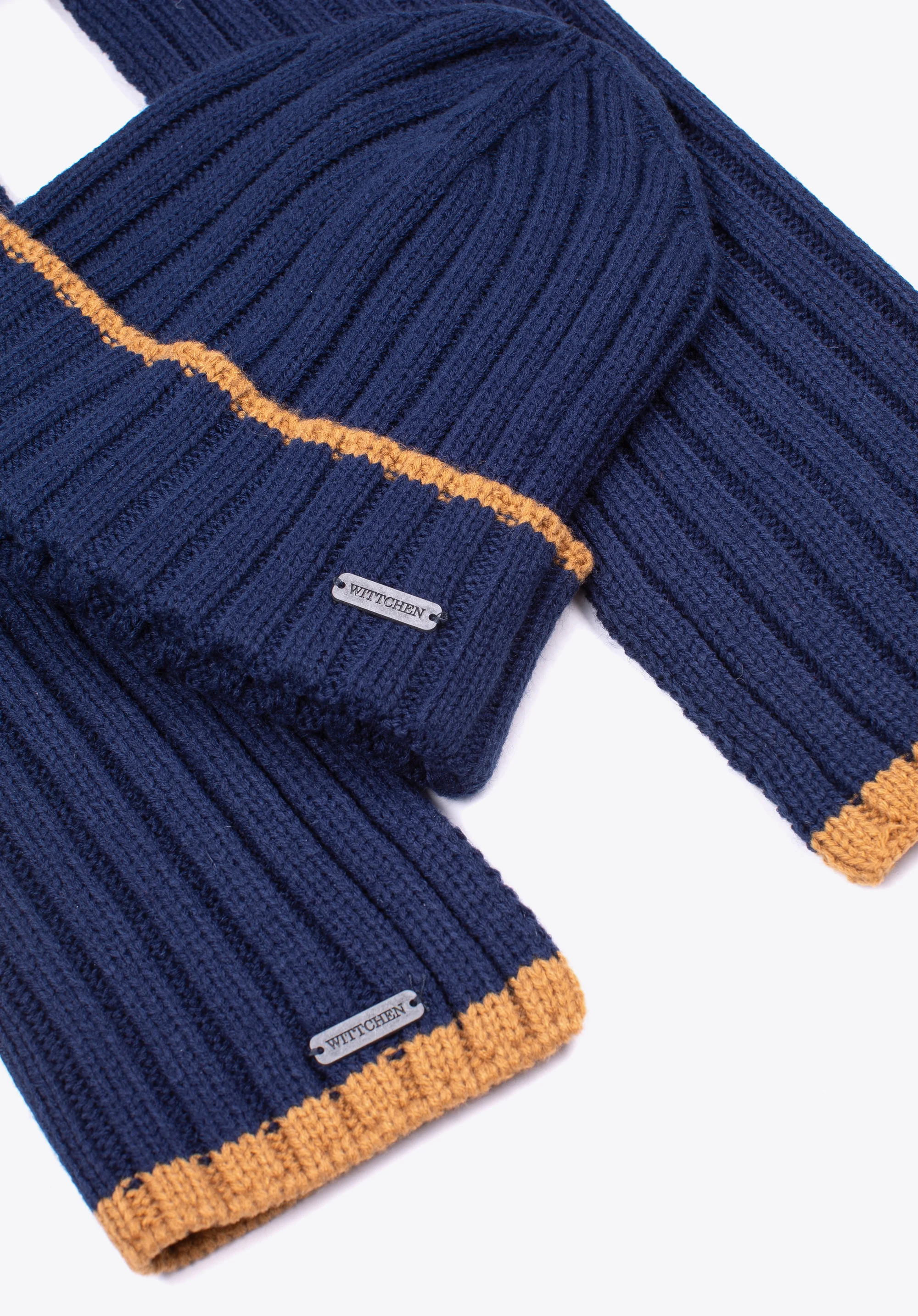 Męski komplet zimowy z kolorowym paskiem