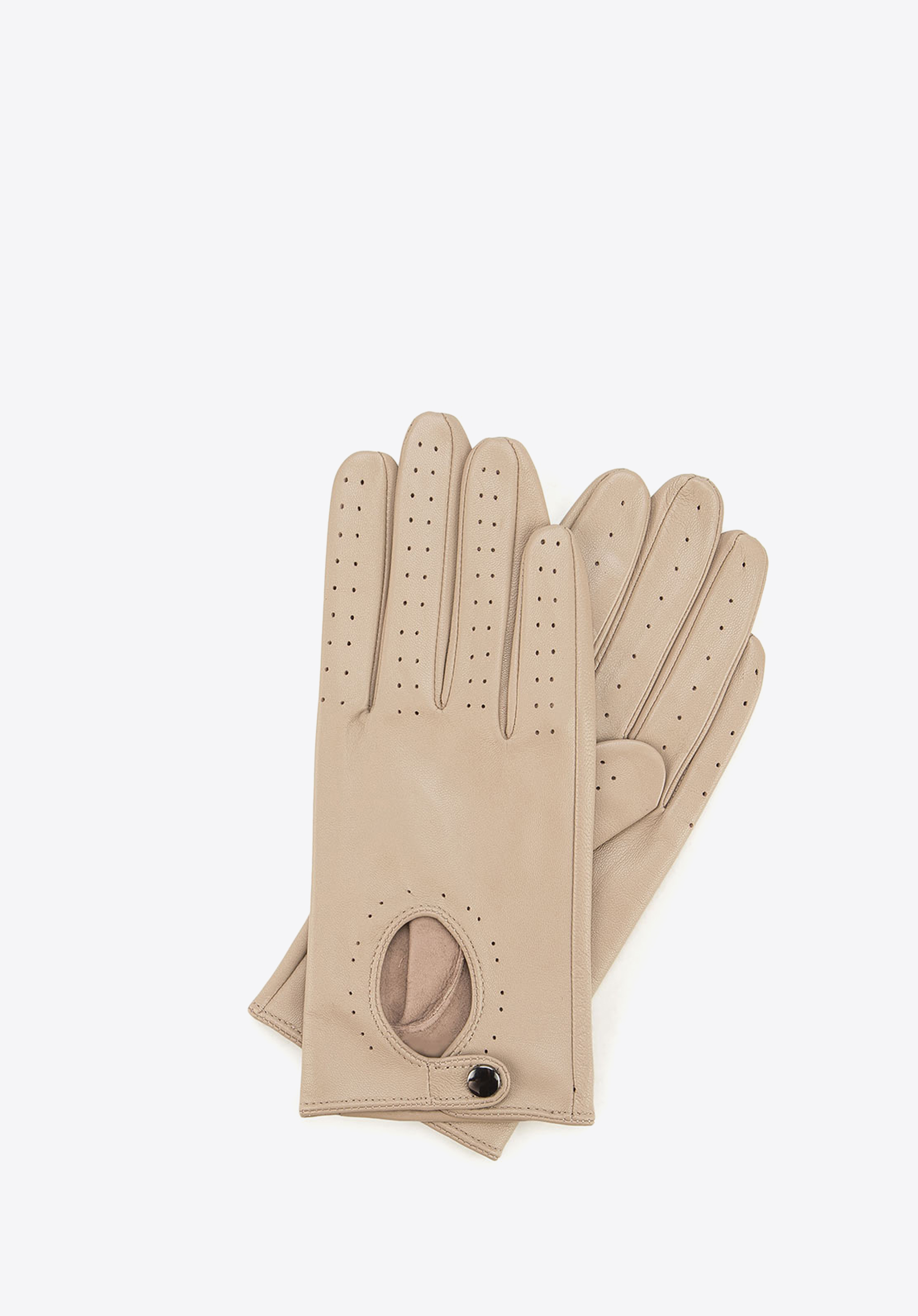 Damskie rękawiczki skórzane samochodowe