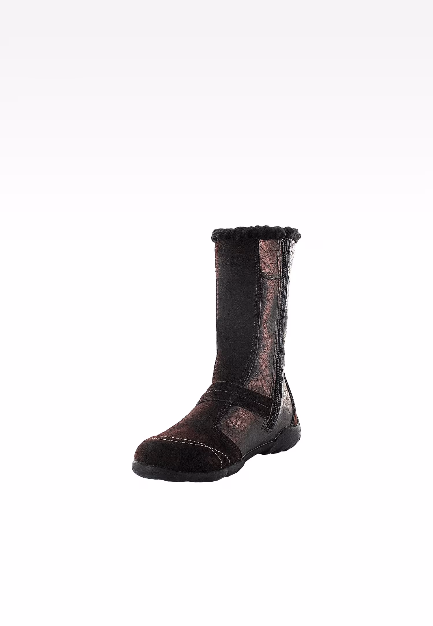 Brązowe kozaki BARTEK T-24574/3J8 ze złotymi klamerkami