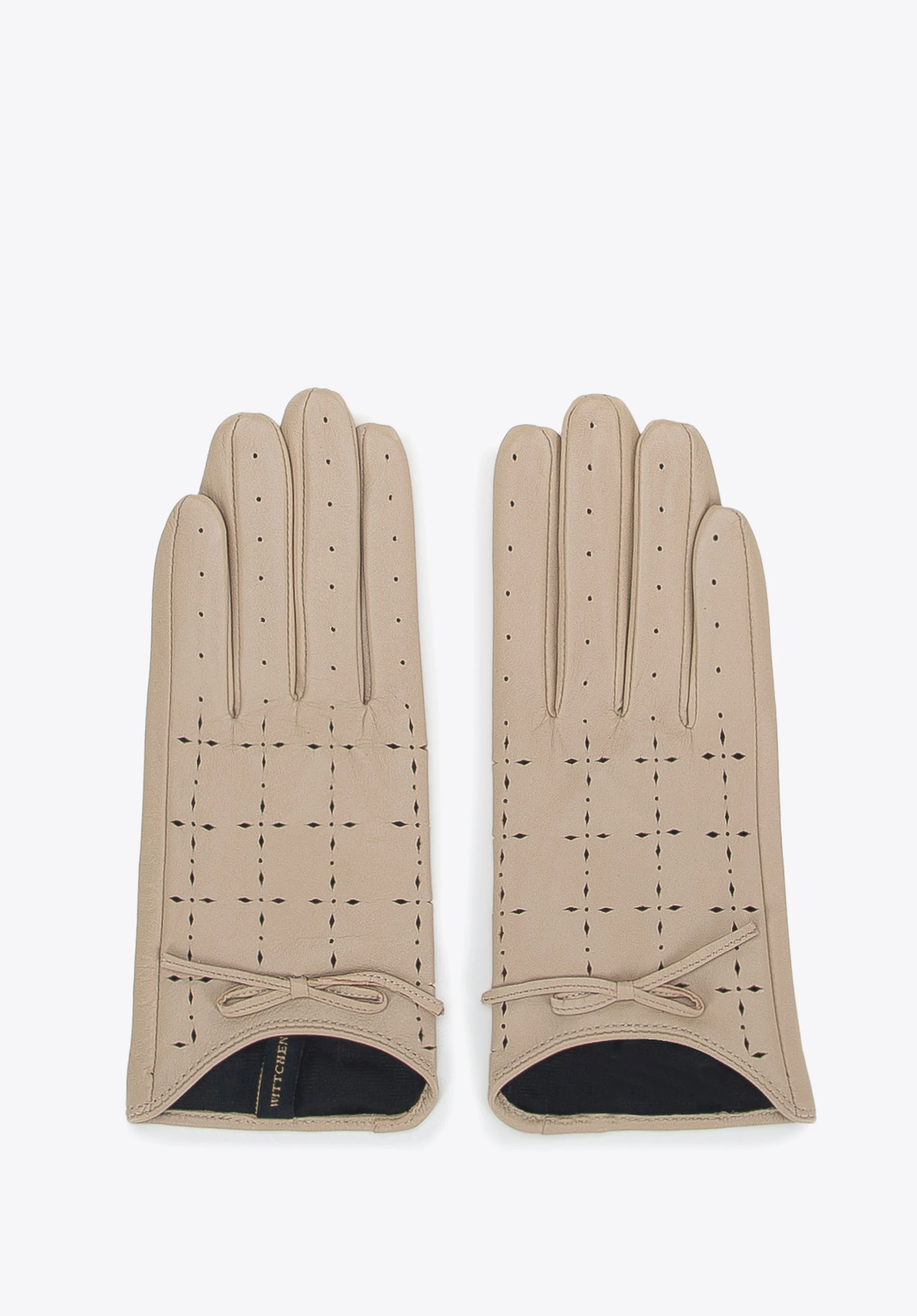 Damskie rękawiczki skórzane dziurkowane