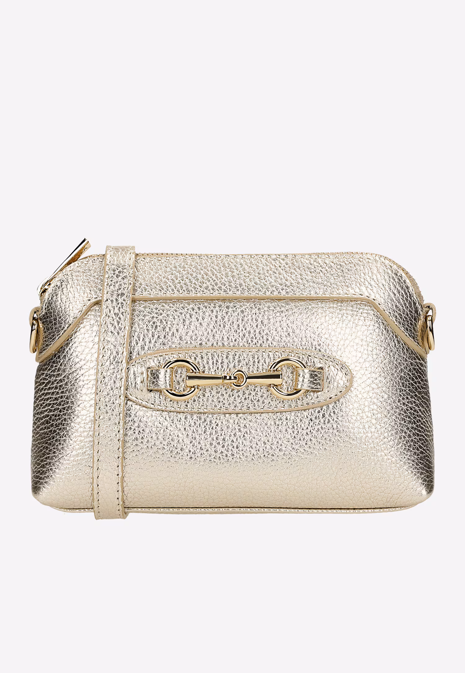 Mała czarna torebka wizytowa ze złotą ozdobą