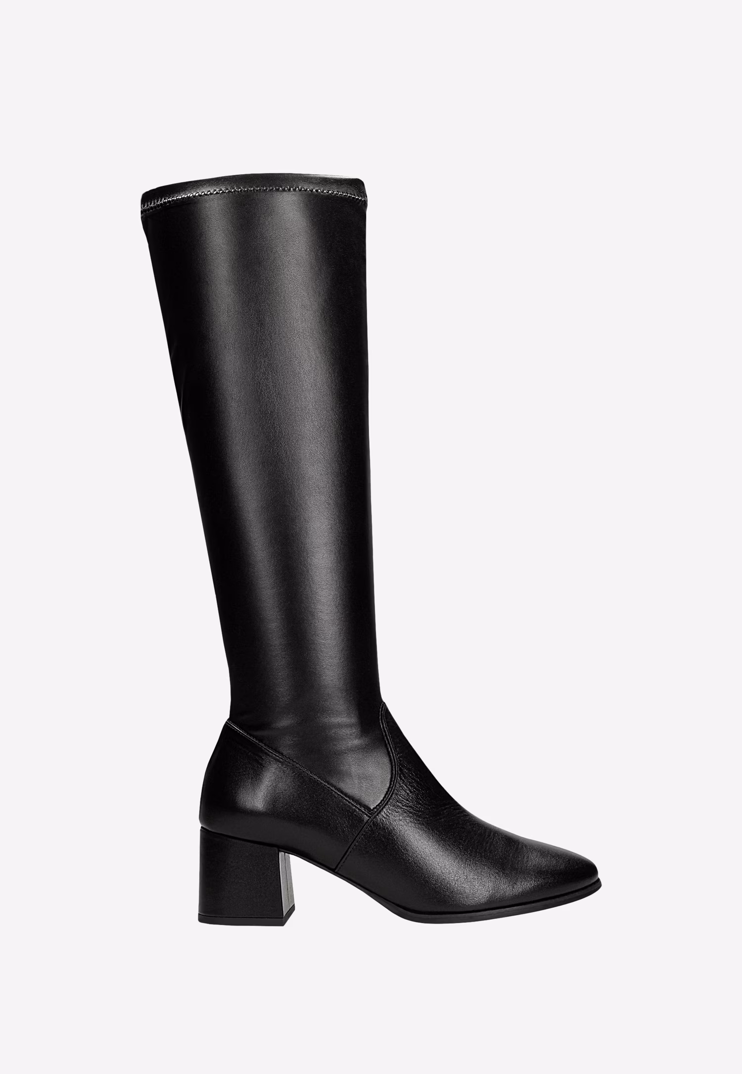 Czarne wsuwane kozaki damskie z elastyczną cholewką