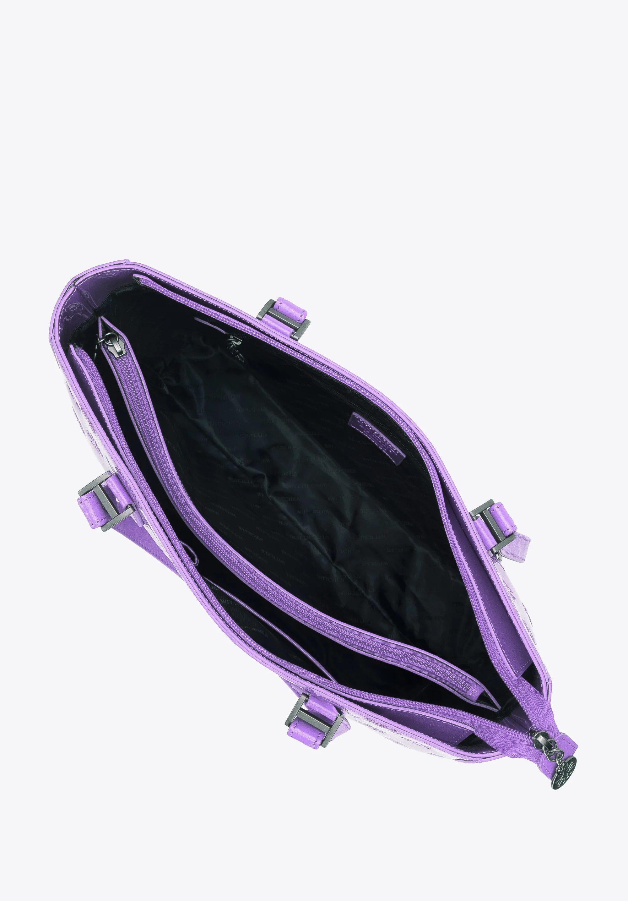 Torebka shopperka z błyszczącej skóry w monogram