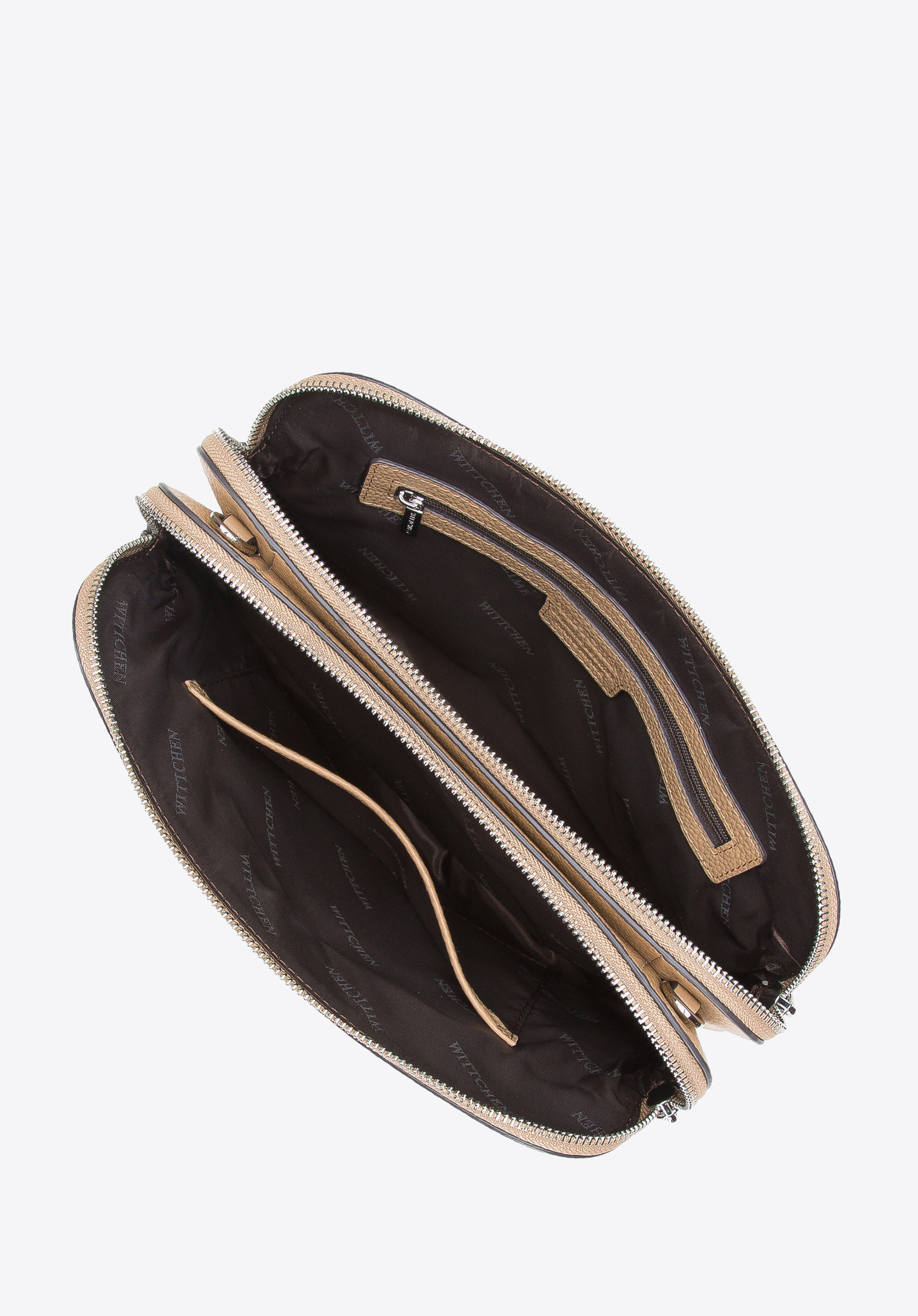 Damska listonoszka skórzana z dwiema komorami