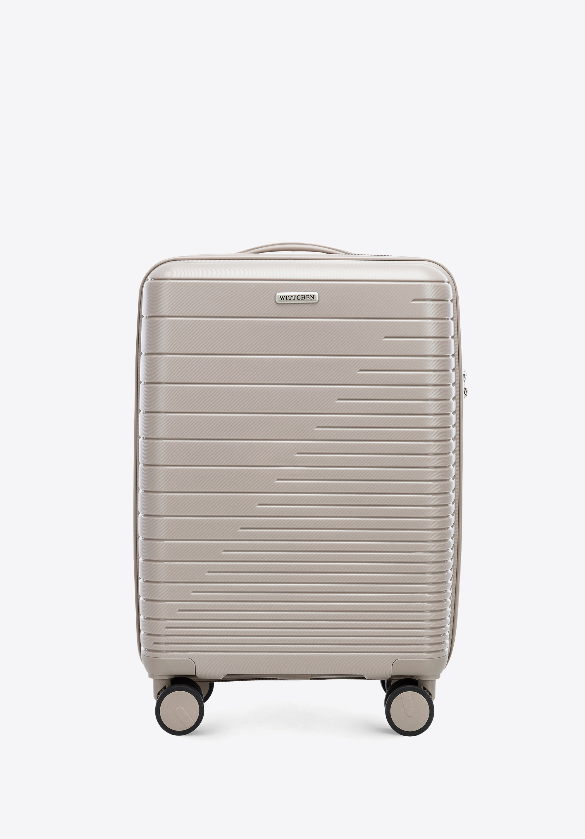 Walizka kabinowa z polipropylenu z błyszczącymi paskami