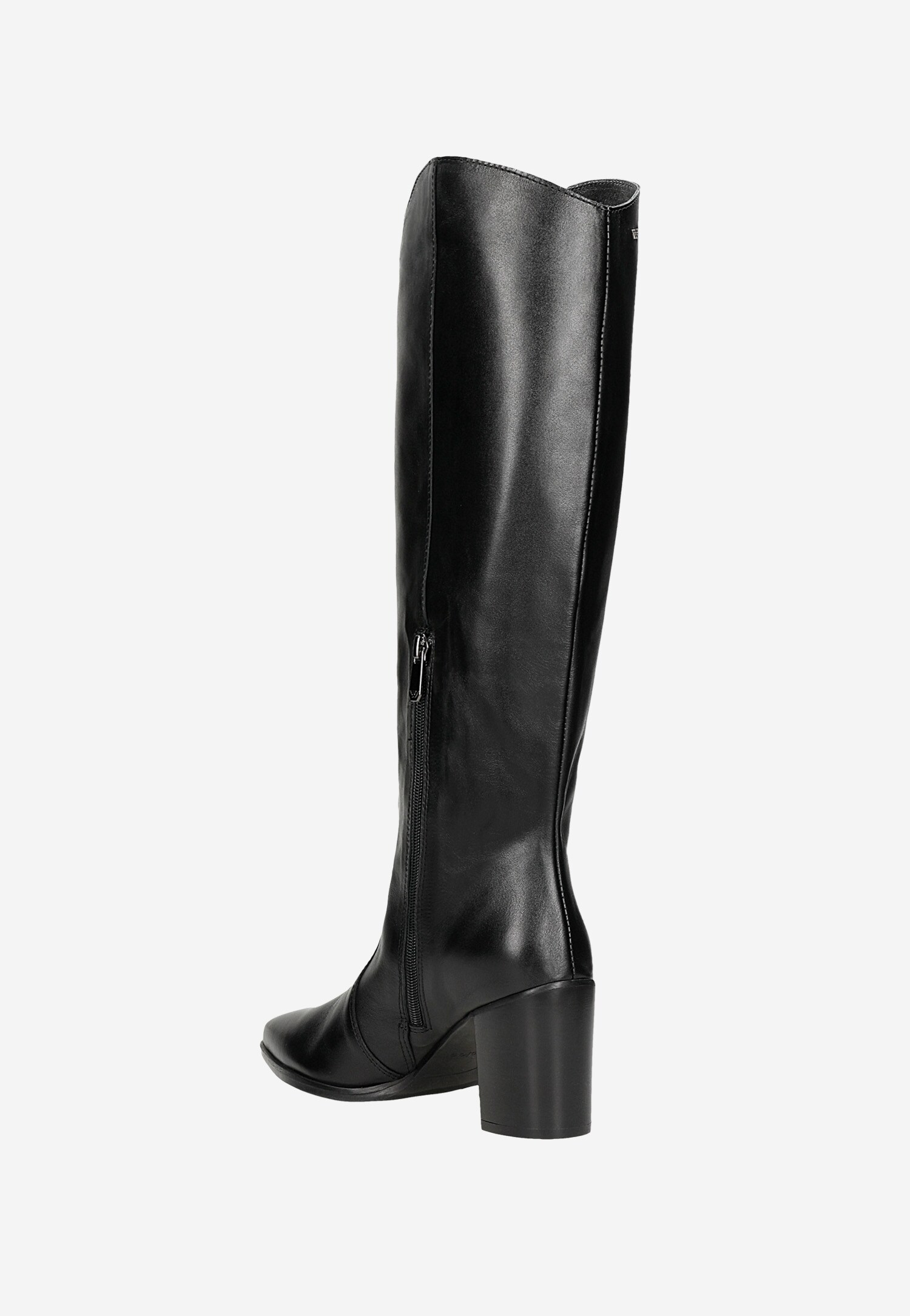 Czarne kozaki typu kowbojki ze skóry licowej