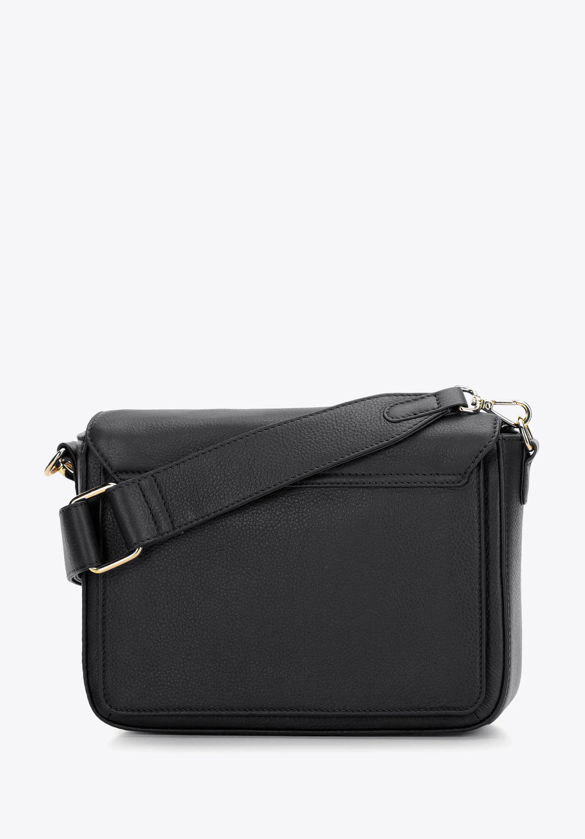 Damska listonoszka skórzana z przeszyciami trzykomorowa