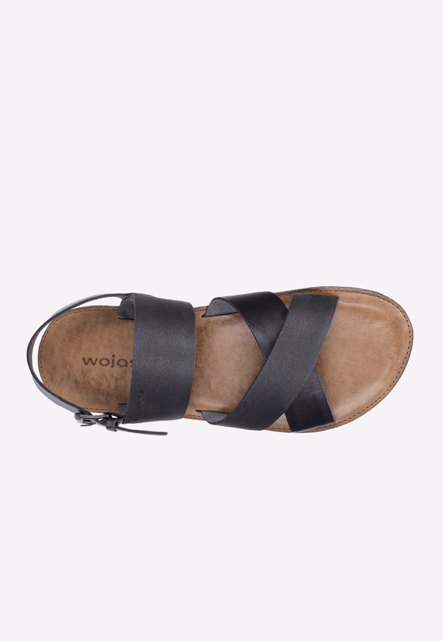 Czarne wygodne sandały męskie ze skóry naturalnej o różnych strukturach