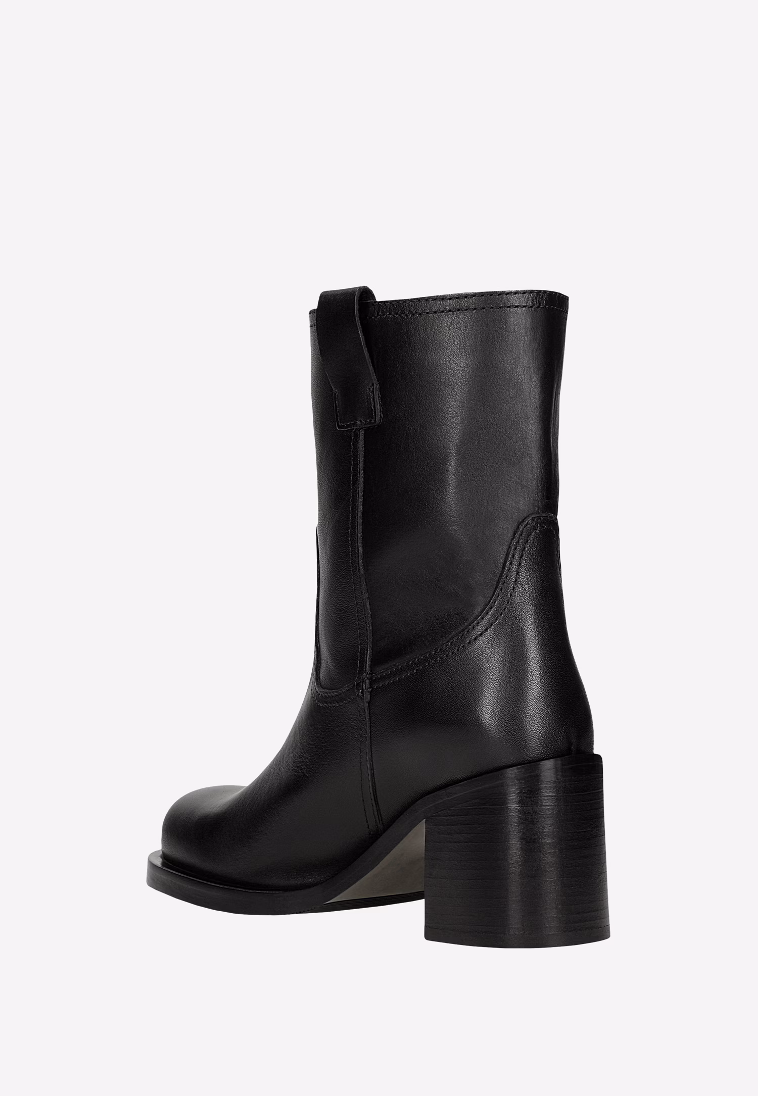 Czarne wsuwane botki na obcasie