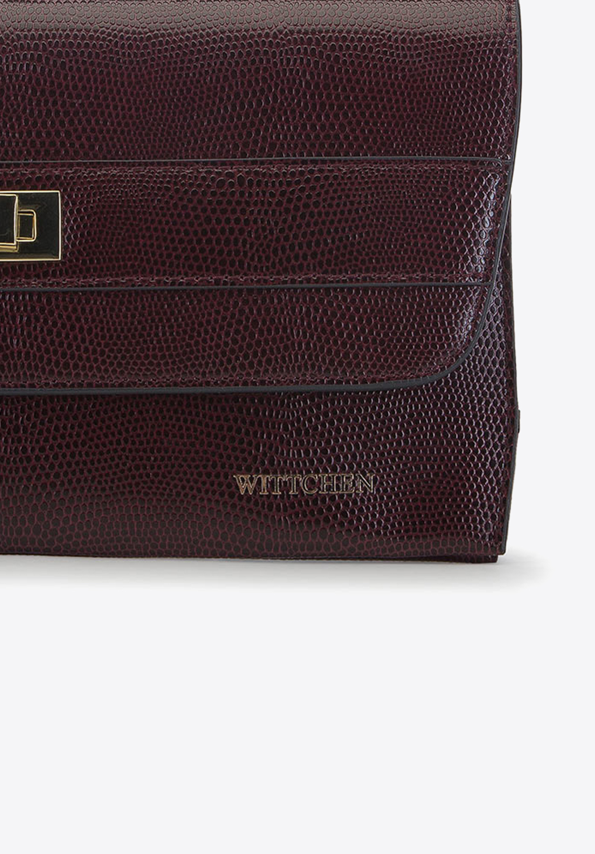 Damska listonoszka skórzana z wężową fakturą