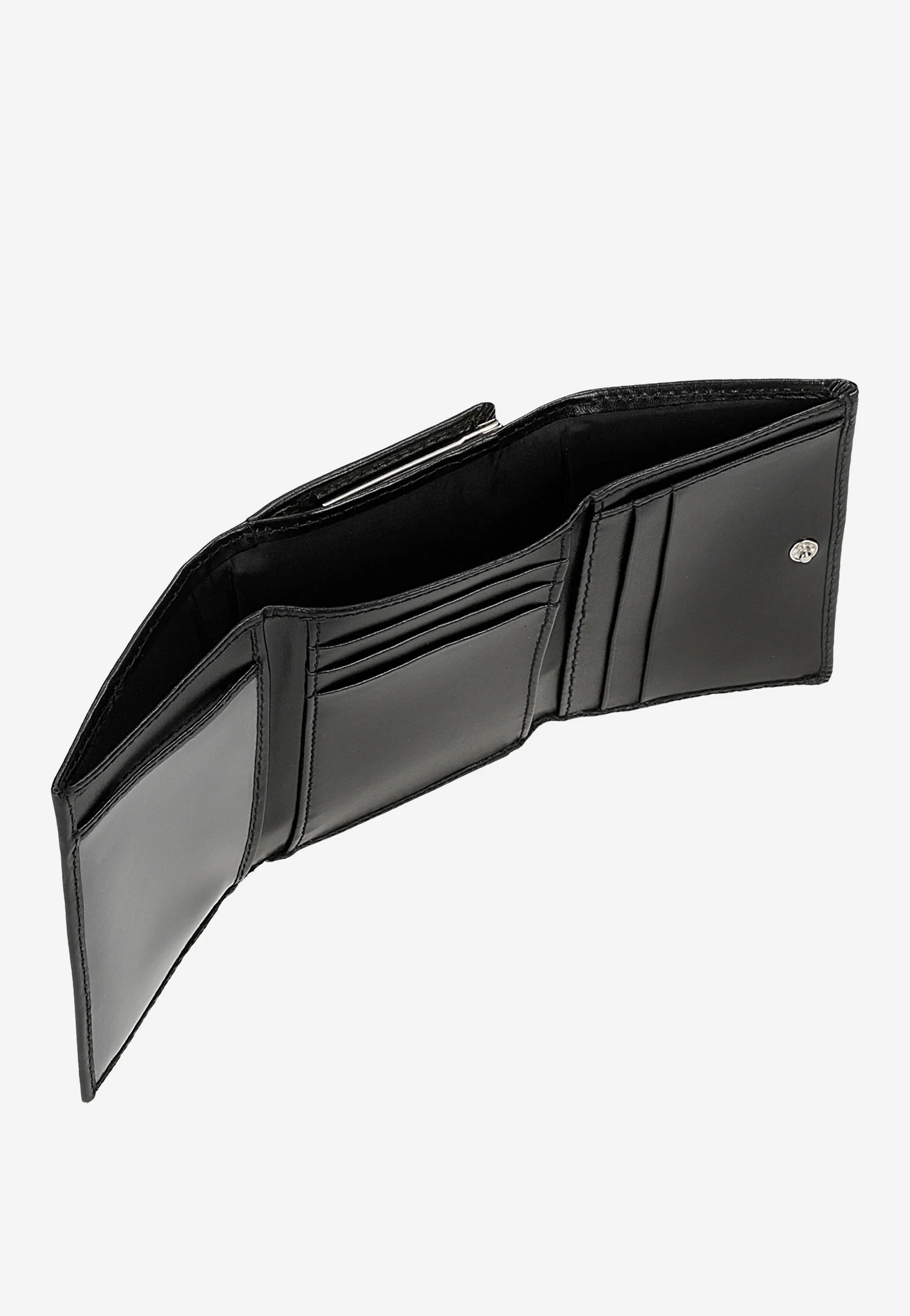 Czarny skórzany portfel damski z RFID