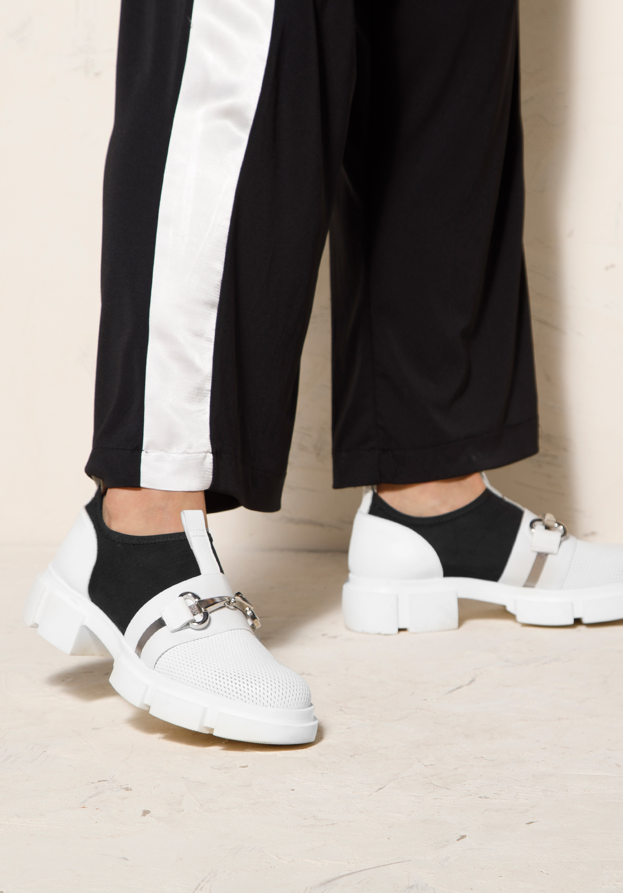 Damskie mokasyny chunky skórzane