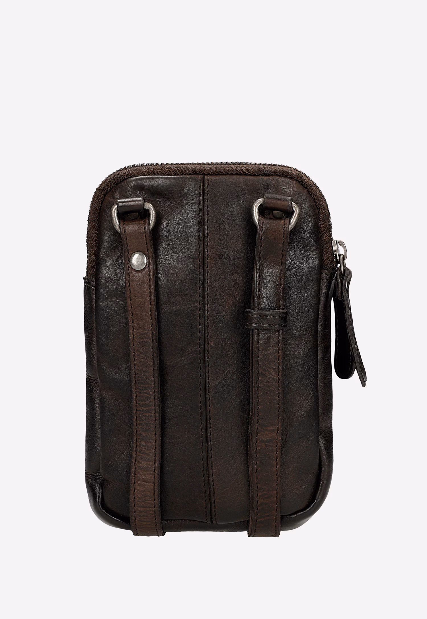 Mała czarna torba męska ze skóry licowej