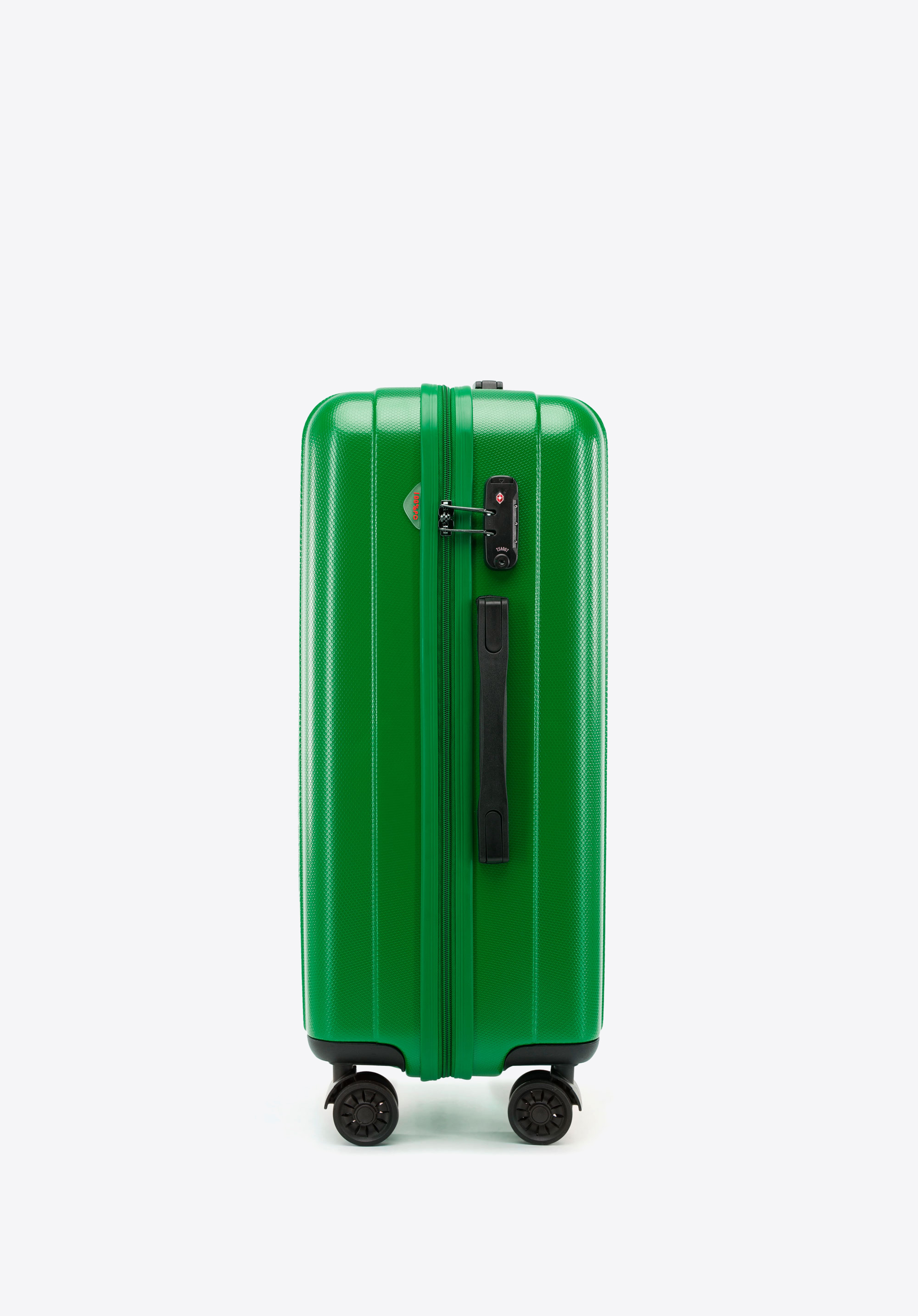 Walizka kabinowa z polikarbonu z pionowymi tłoczeniami