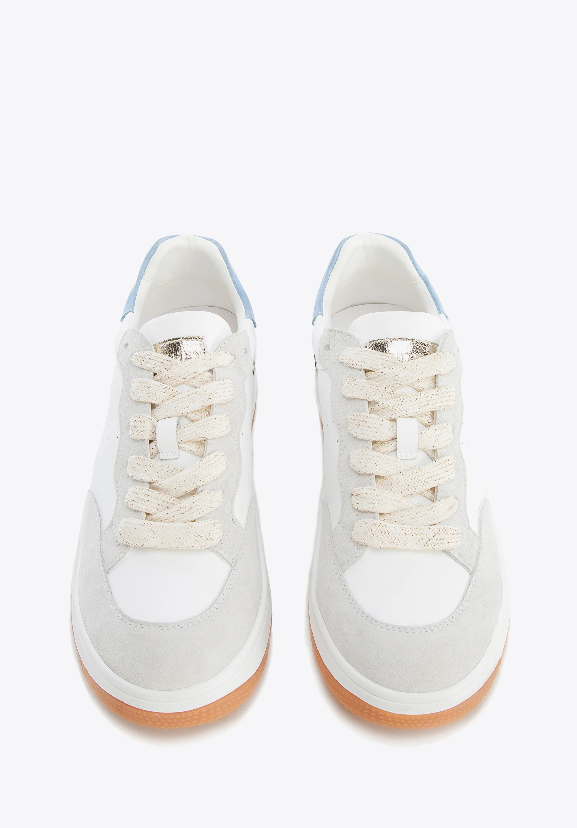 Damskie sneakersy skórzane ze wstawką z motywem zwierzęcym