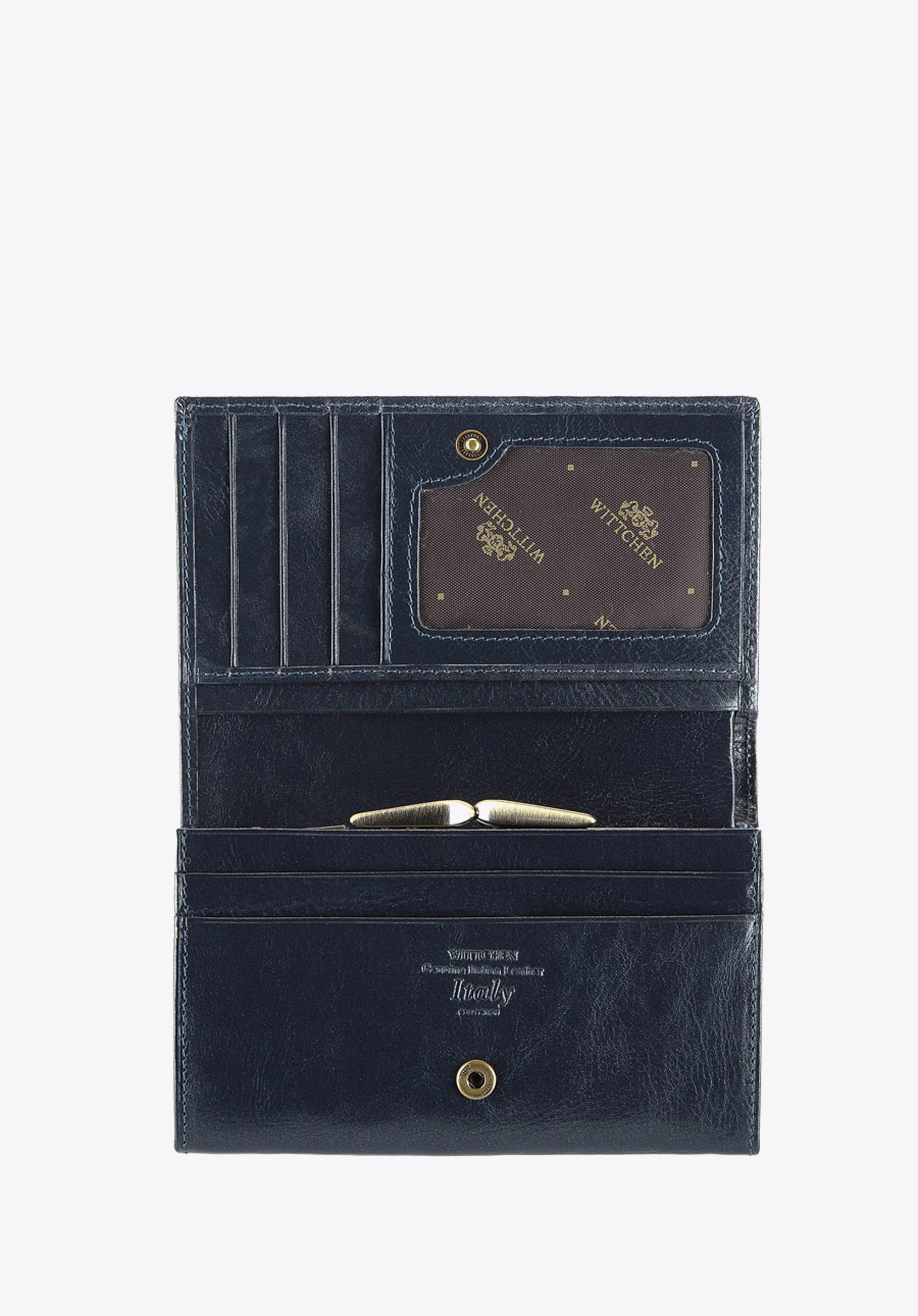 Damski portfel ze skóry z kieszenią na bigiel