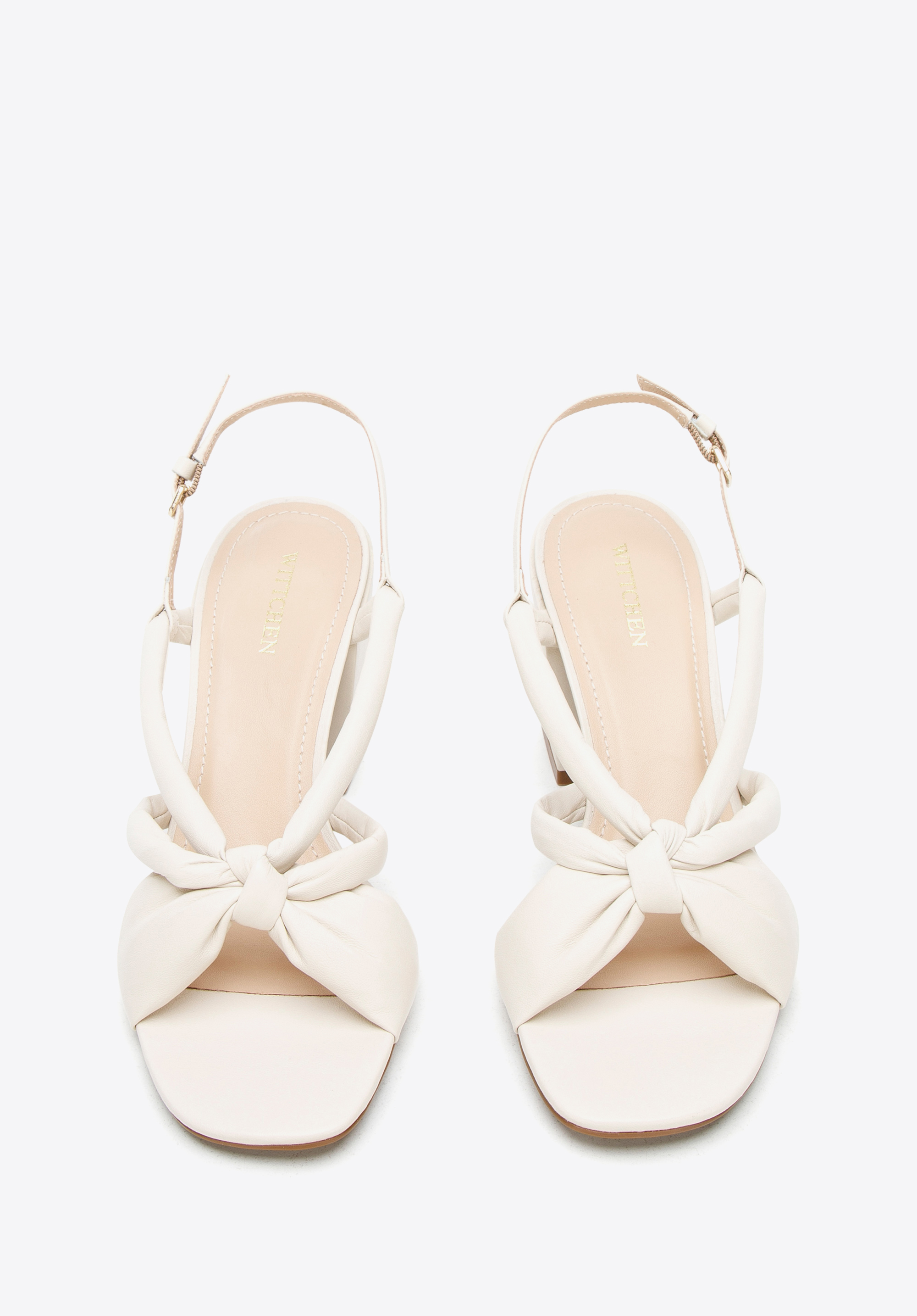 Damskie sandały skórzane z supełkiem