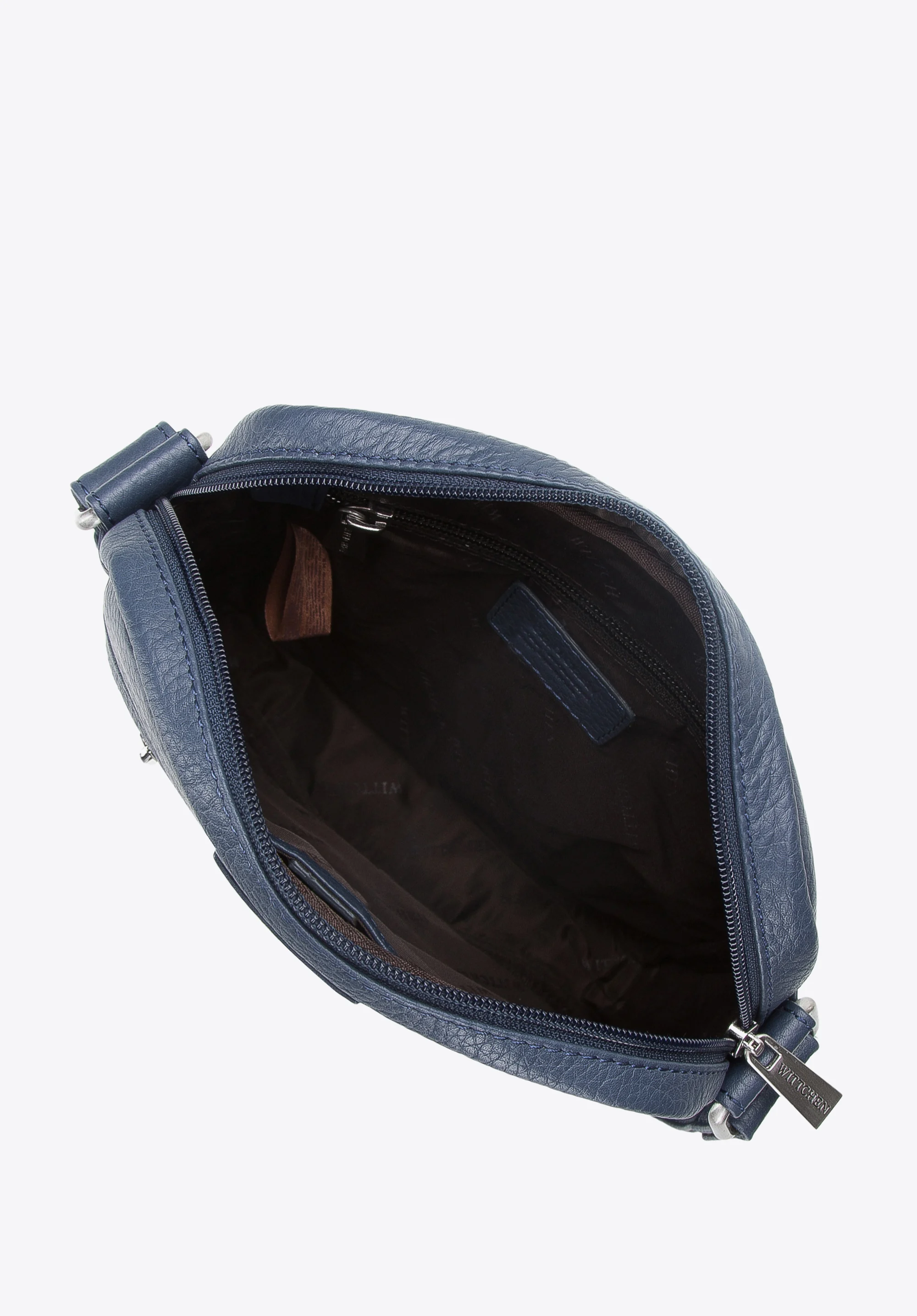 Męska listonoszka skórzana z pionowym suwakiem