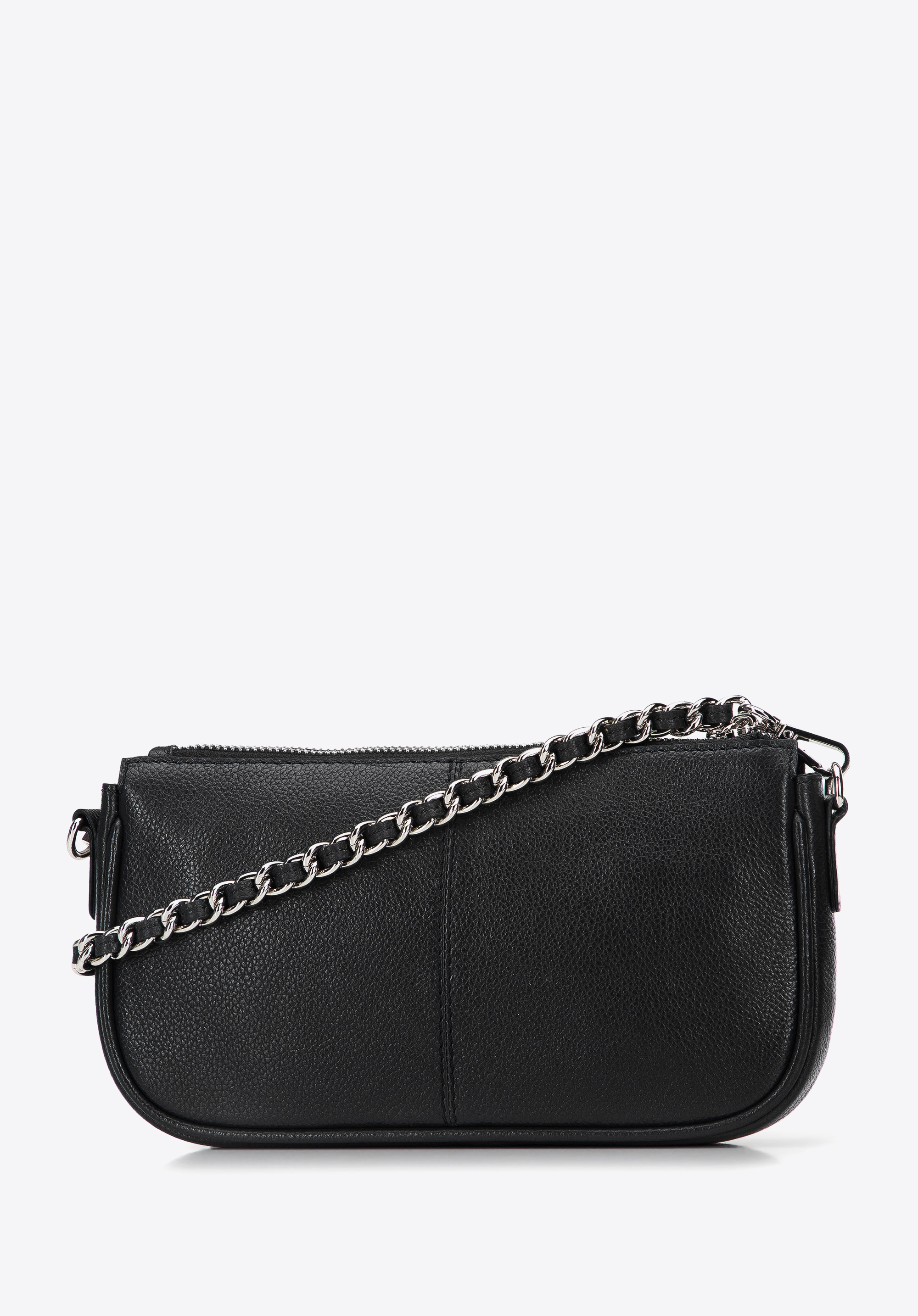 Damska torebka skórzana podwójna z etui na łańcuszku