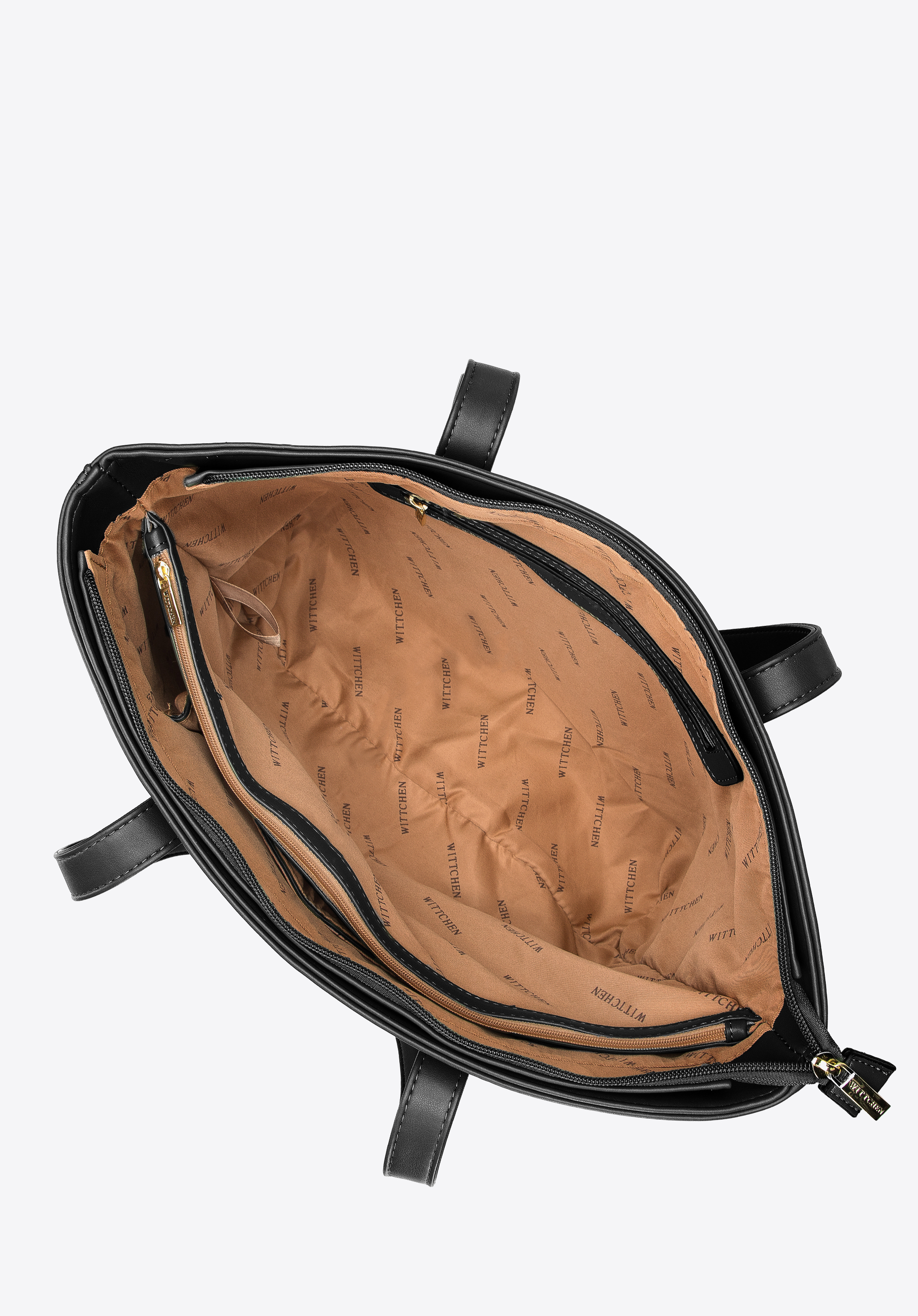 Torebka shopperka z ekoskóry z kieszenią z przodu