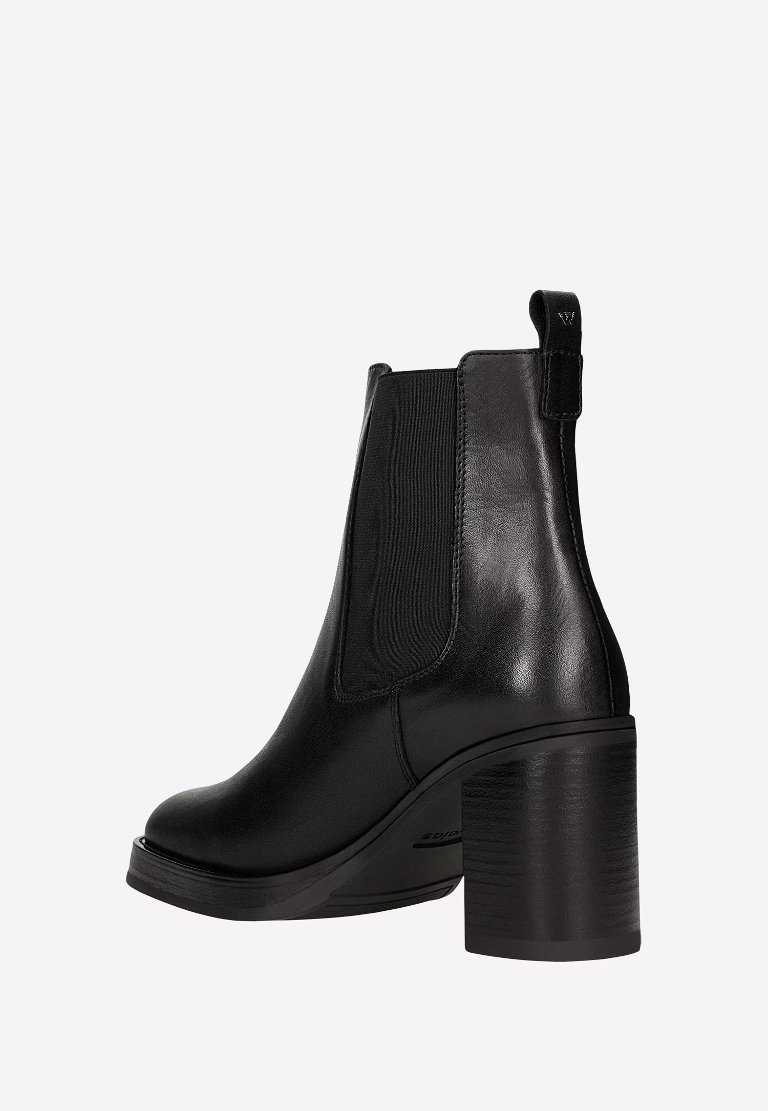 Czarne klasyczne botki na obcasie
