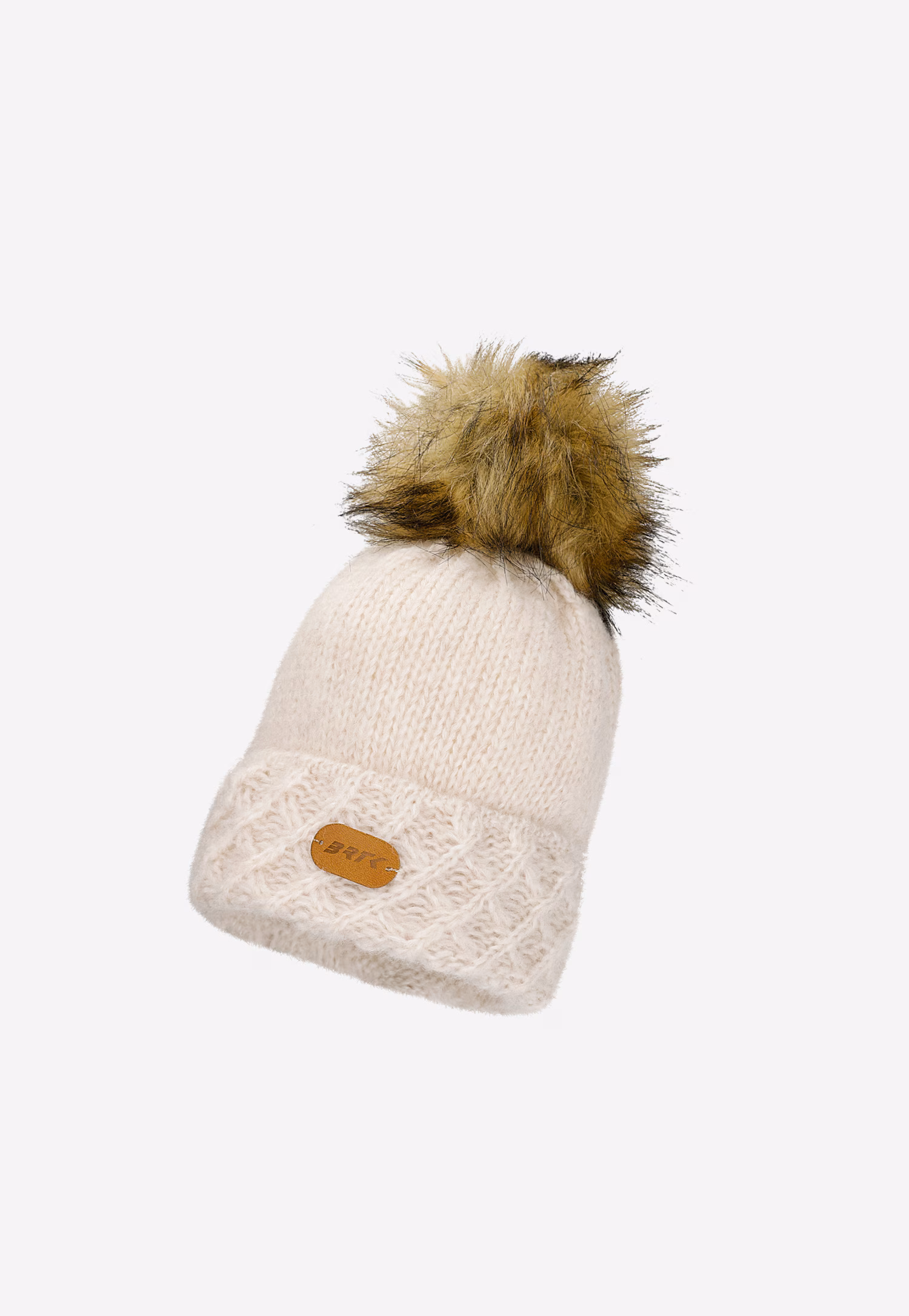 Jasnobeżowy komplet BARTEK 8560284 czapka + komin z wełną merino