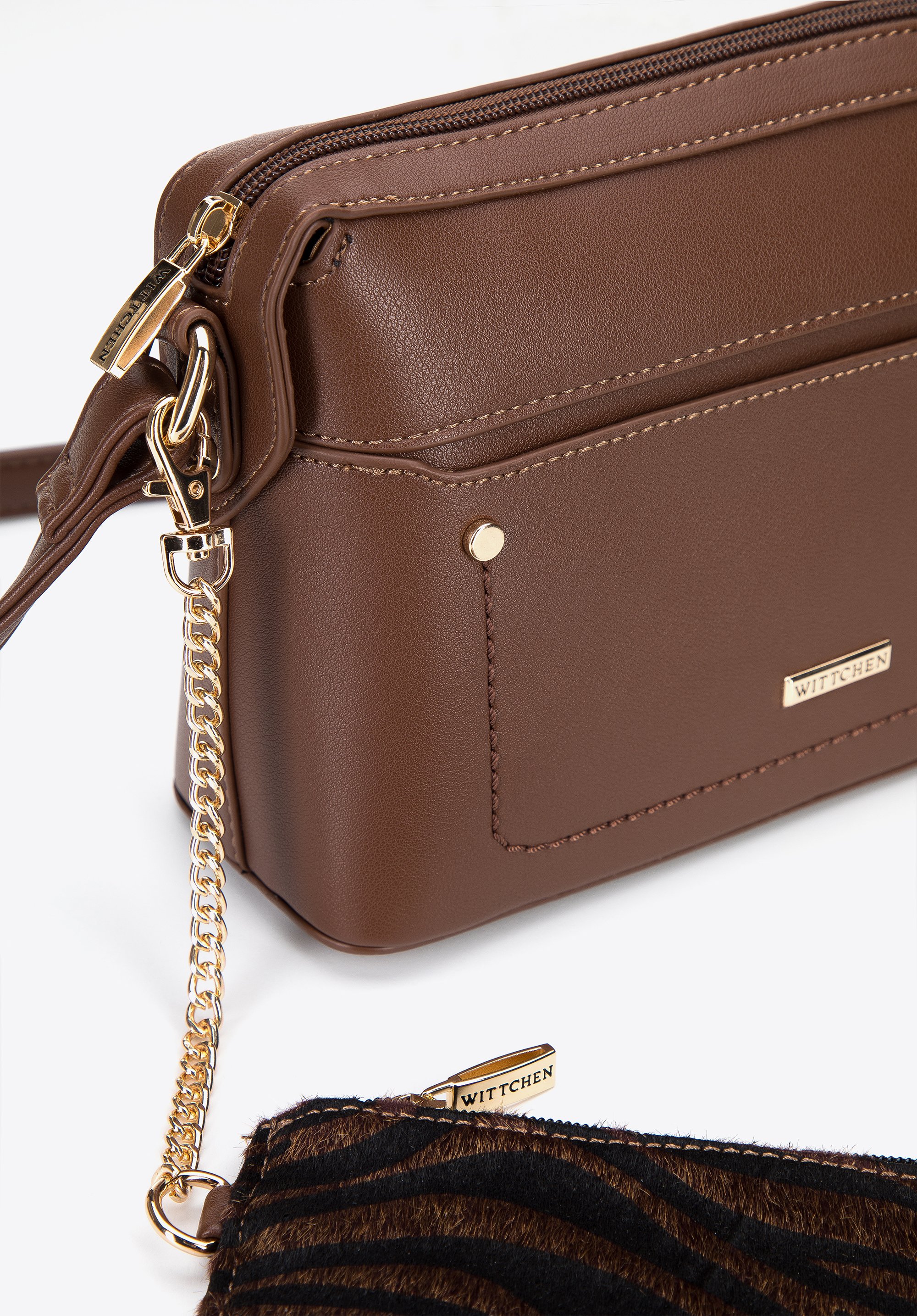 Damska listonoszka z etui w zwierzęcy wzór