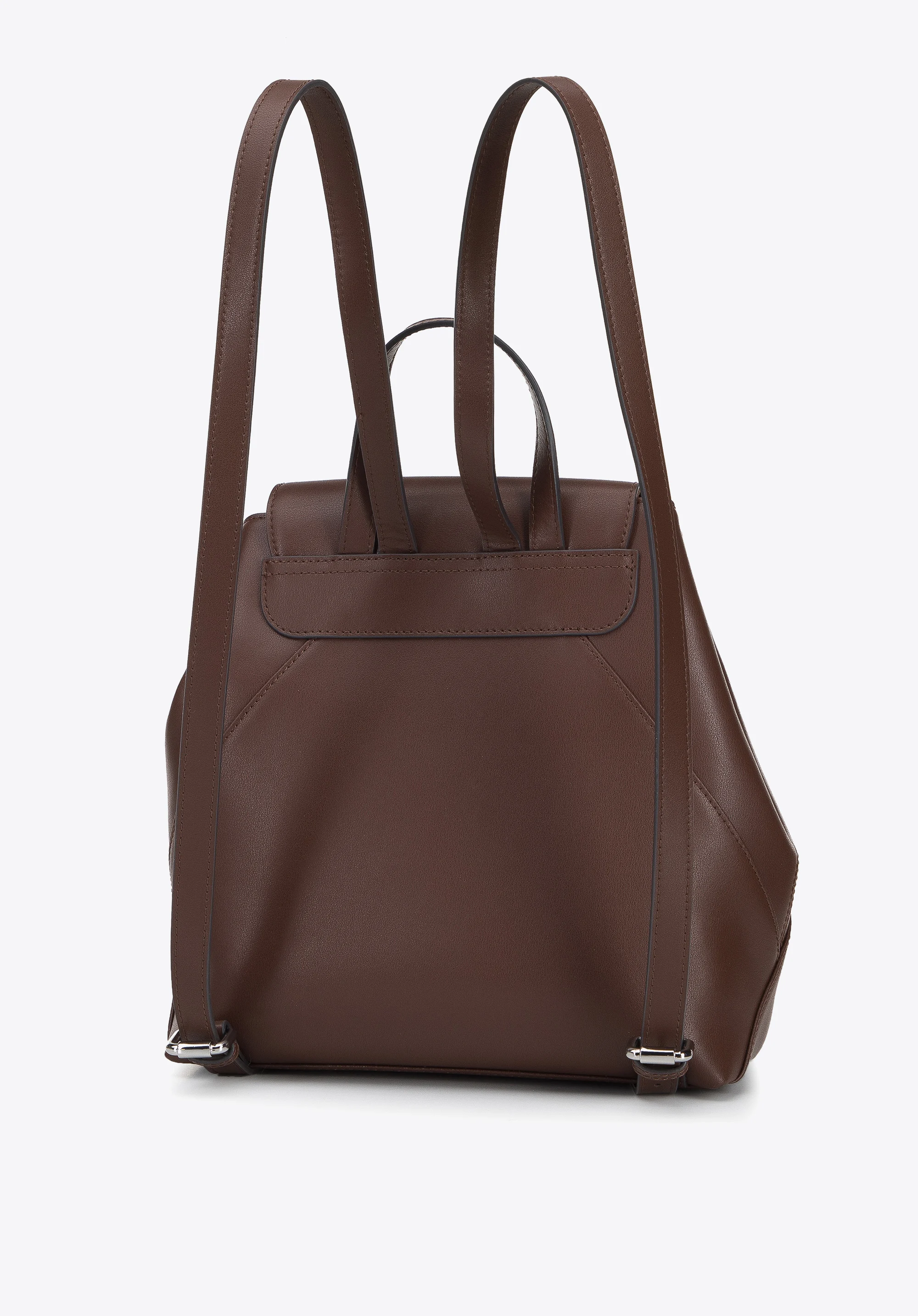 Damski plecak worek skórzany z przeszyciami