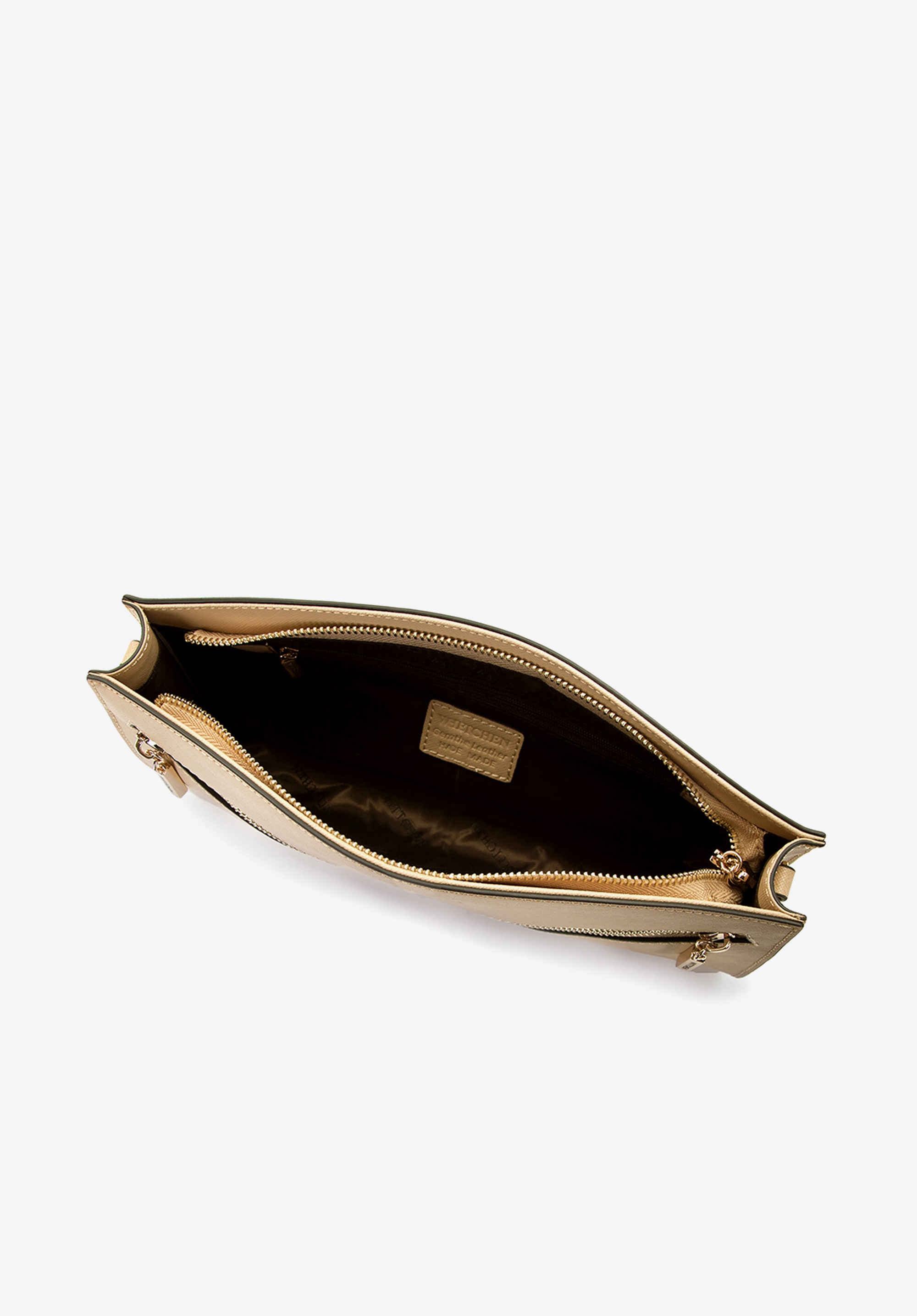 Kopertówka skórzana z ukośnymi suwakami