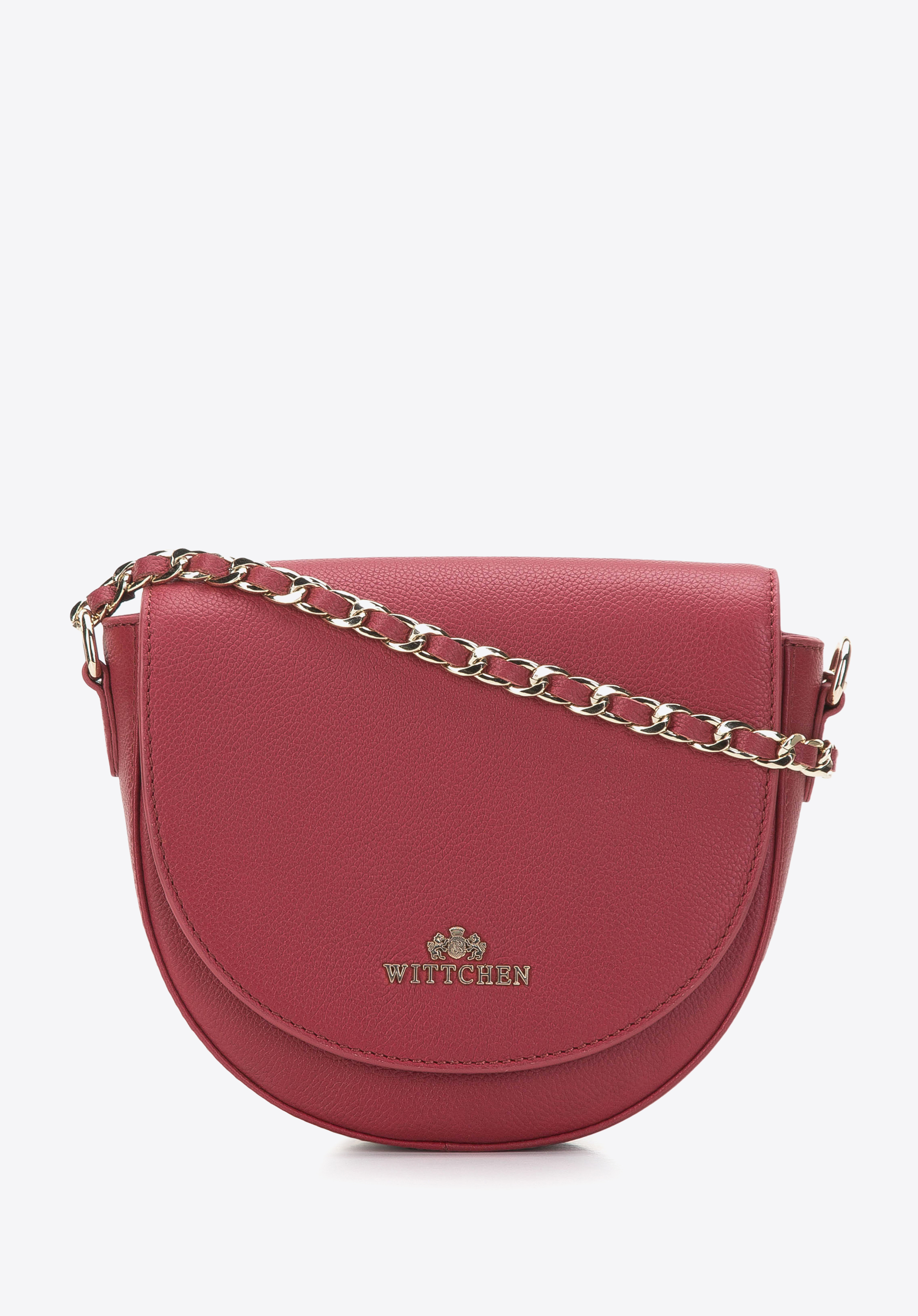 Damska torebka saddle bag skórzana na łańcuszku