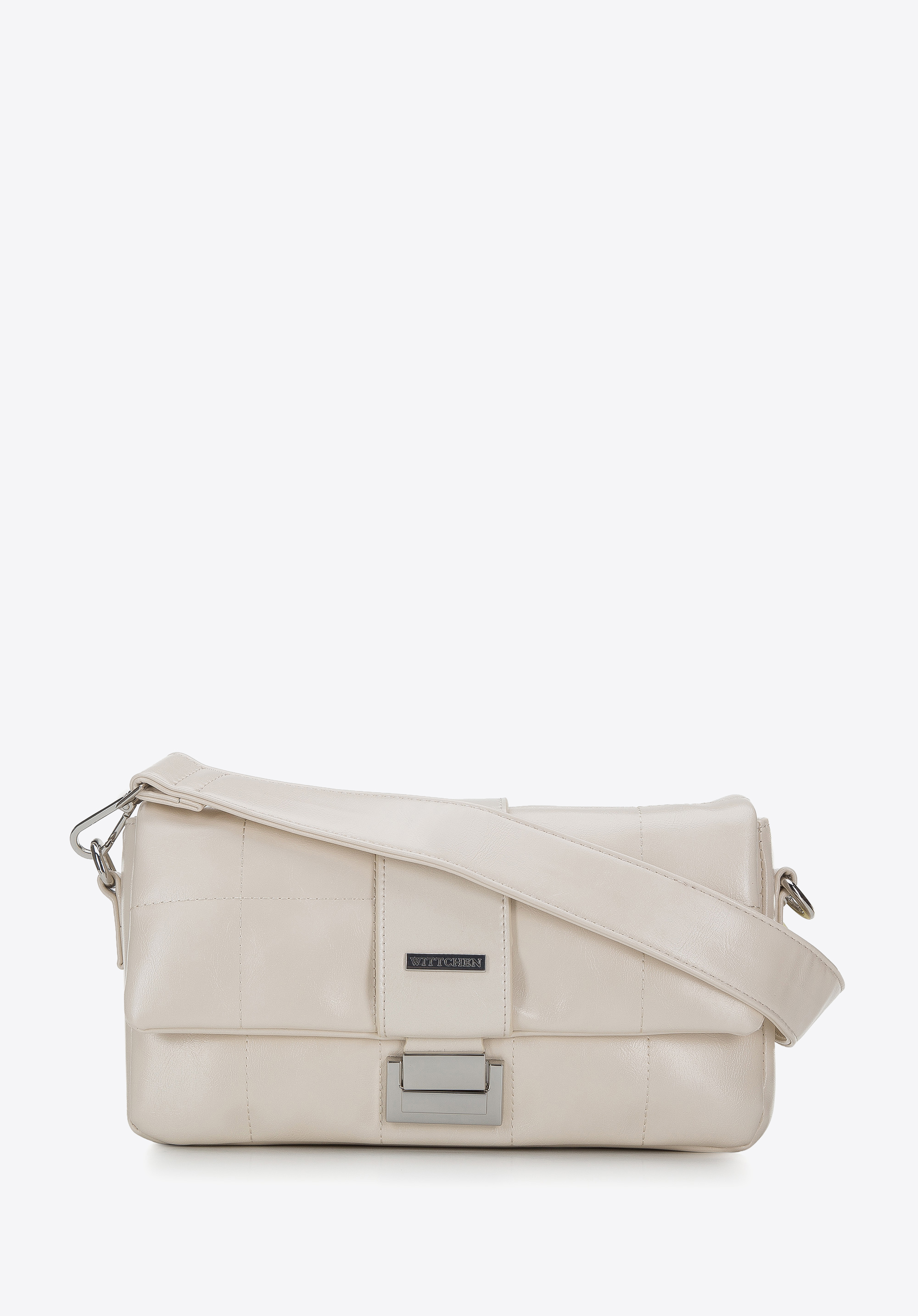 Damska torebka z błyszczącej pikowanej ekoskóry